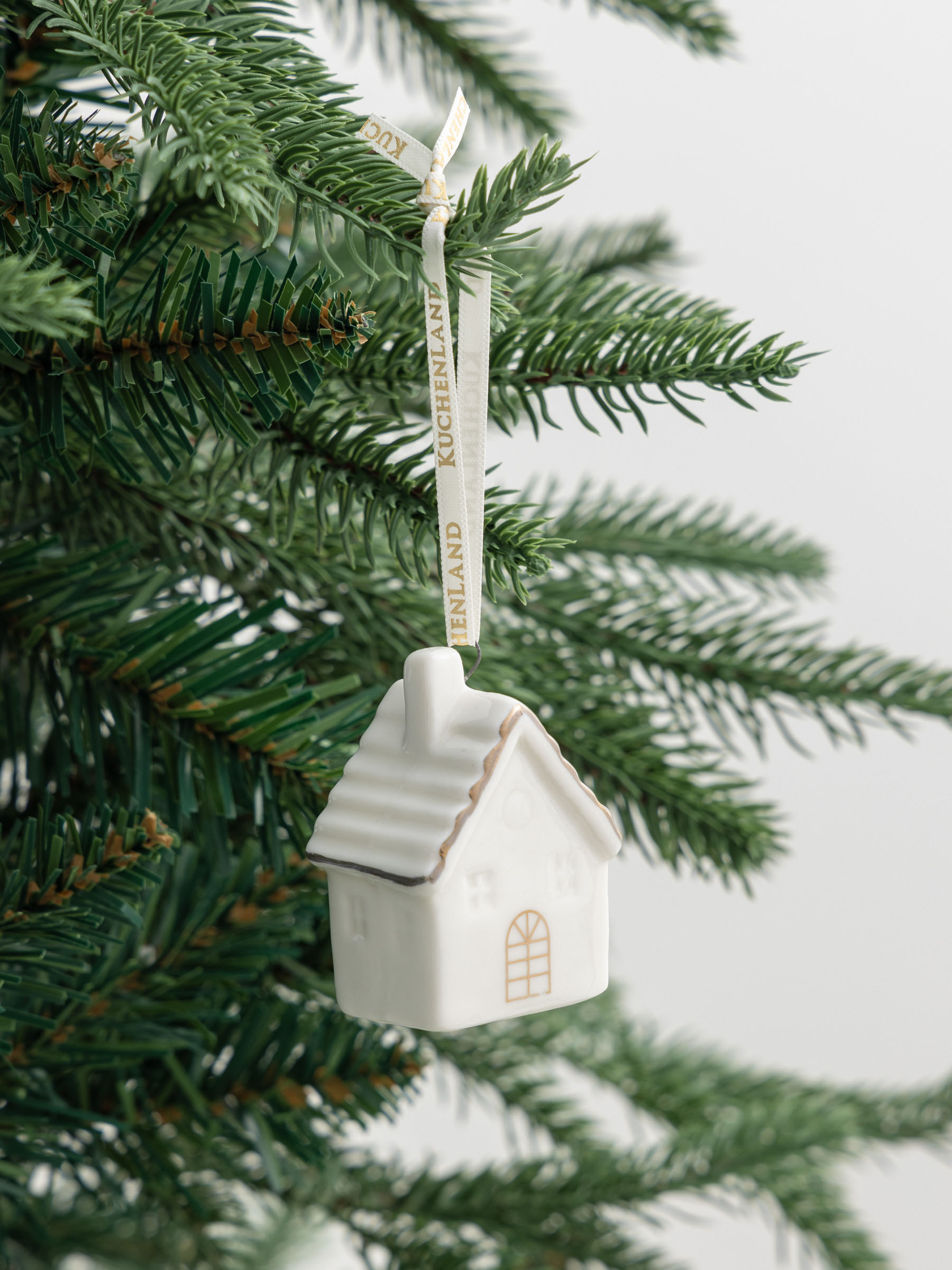 Шырша ойыншығы, 6 см, фарфор P, ақ және алтын, Үй, Figure christmas, image-4