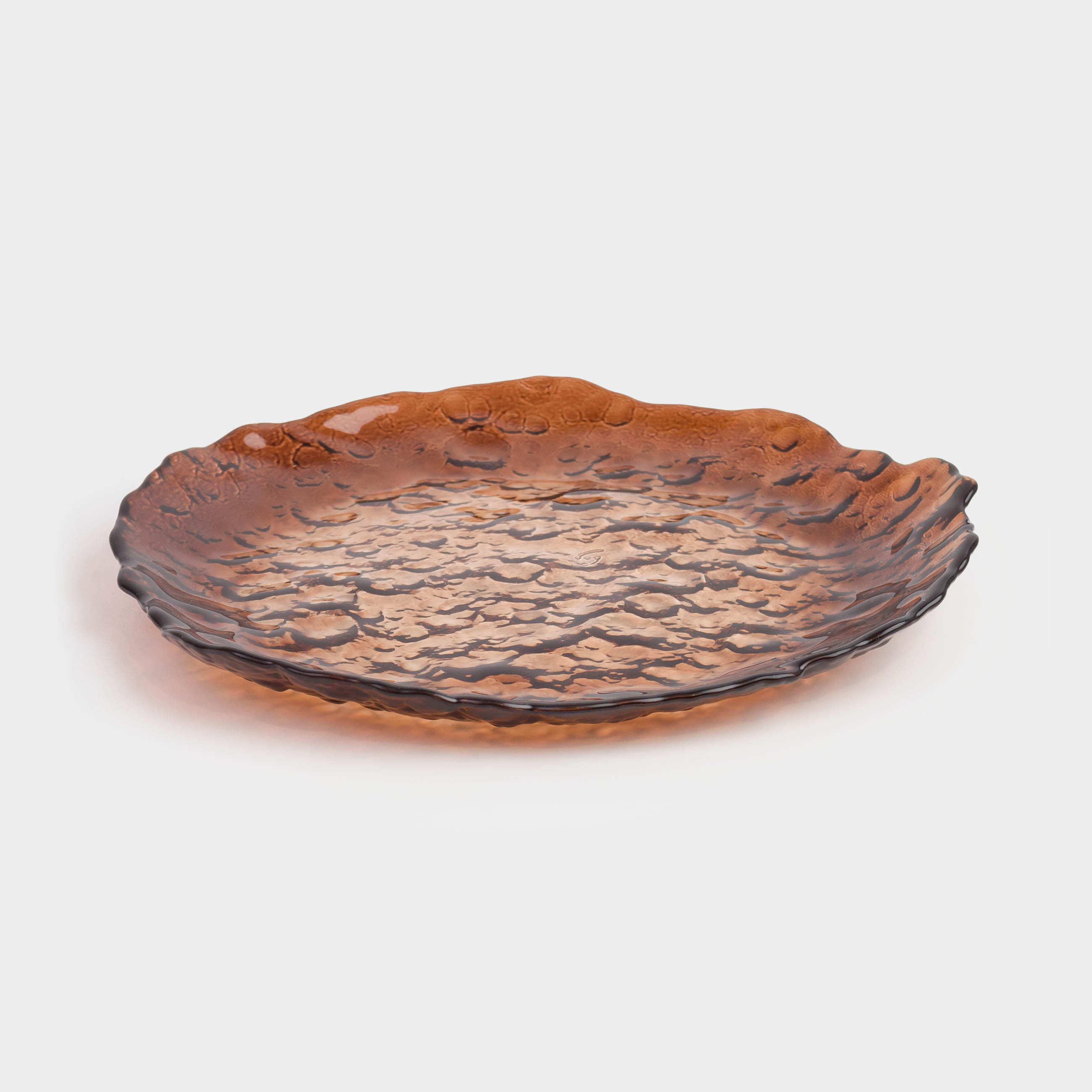 Тарелка закусочная, 20 см, стекло, коричневый градиент, Nautilus color, image-1
