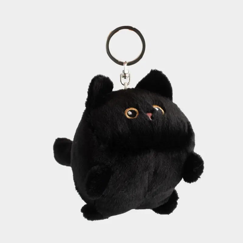 Брелок, 10 см, мягкий, заводной, полиэстер/металл, черный, Кот, Cat night ,image-0
