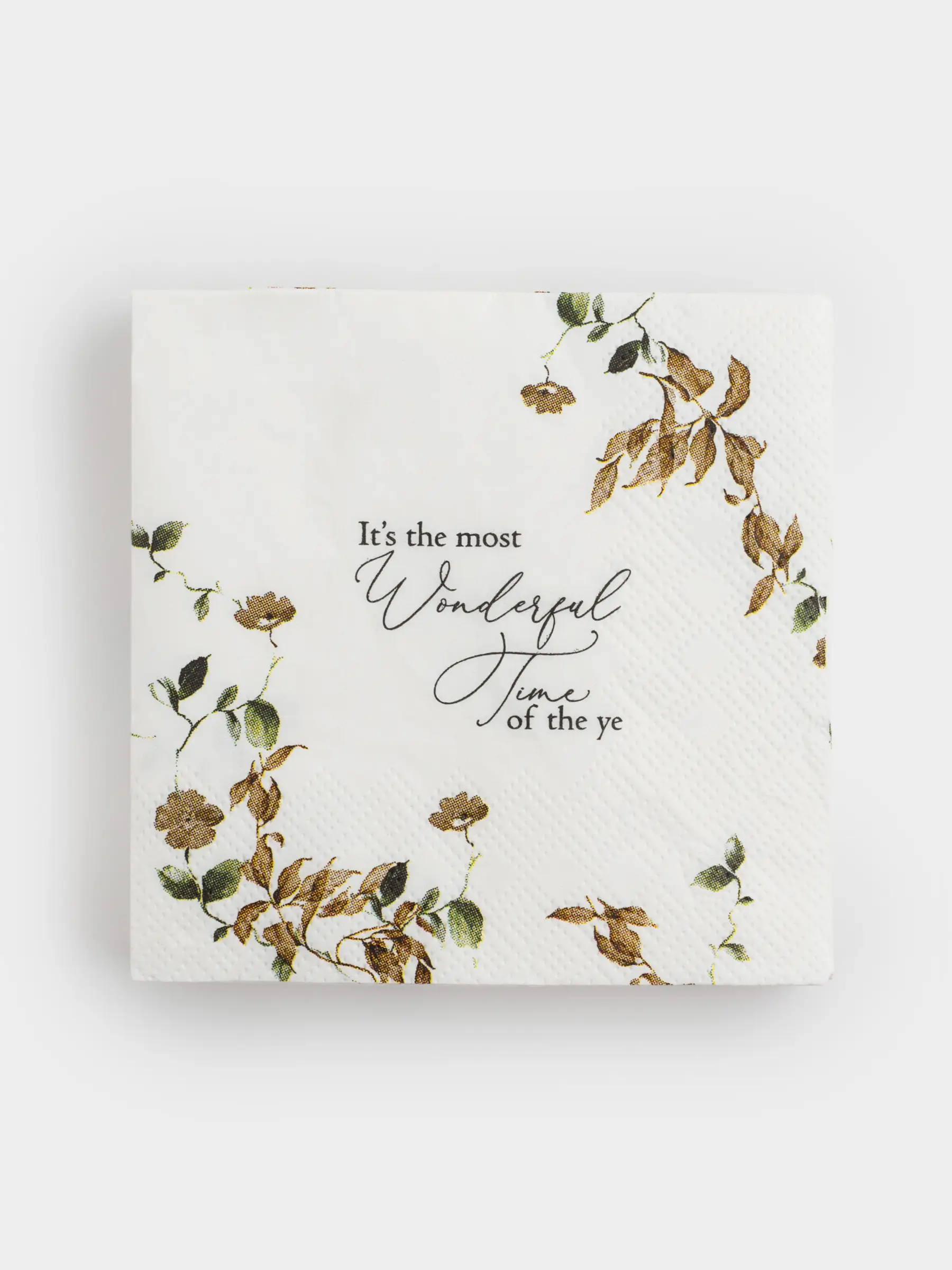 Қағаз майлықтар, 21х21 см, 20 дана, шаршы, ақ, Күзгі гүлдер, Refined floral