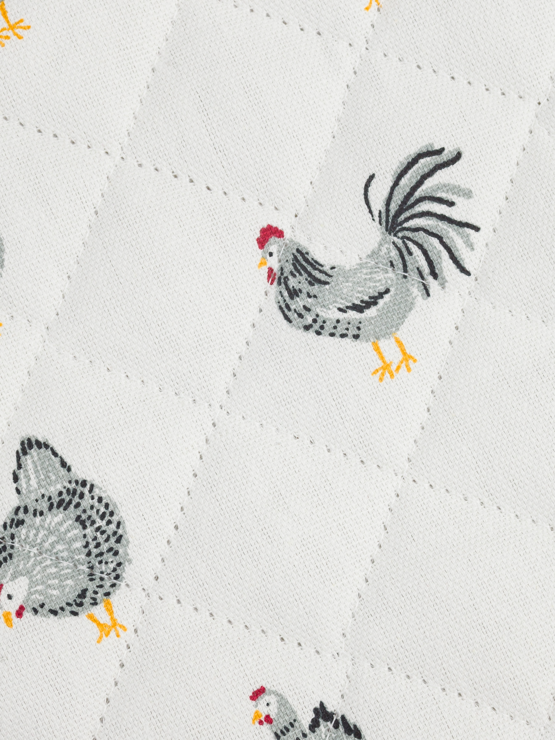 Прихватка, 20x20 см, хлопок, белая, Курочки, Poultry, image-4