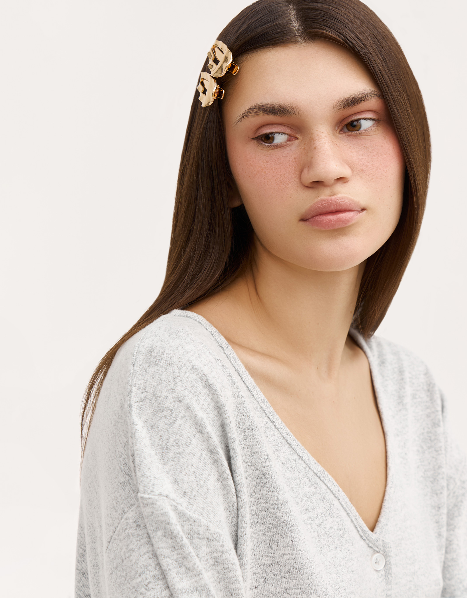 Заколка для волос, 7 см, металл, золотистая, Hairstyle, image-6