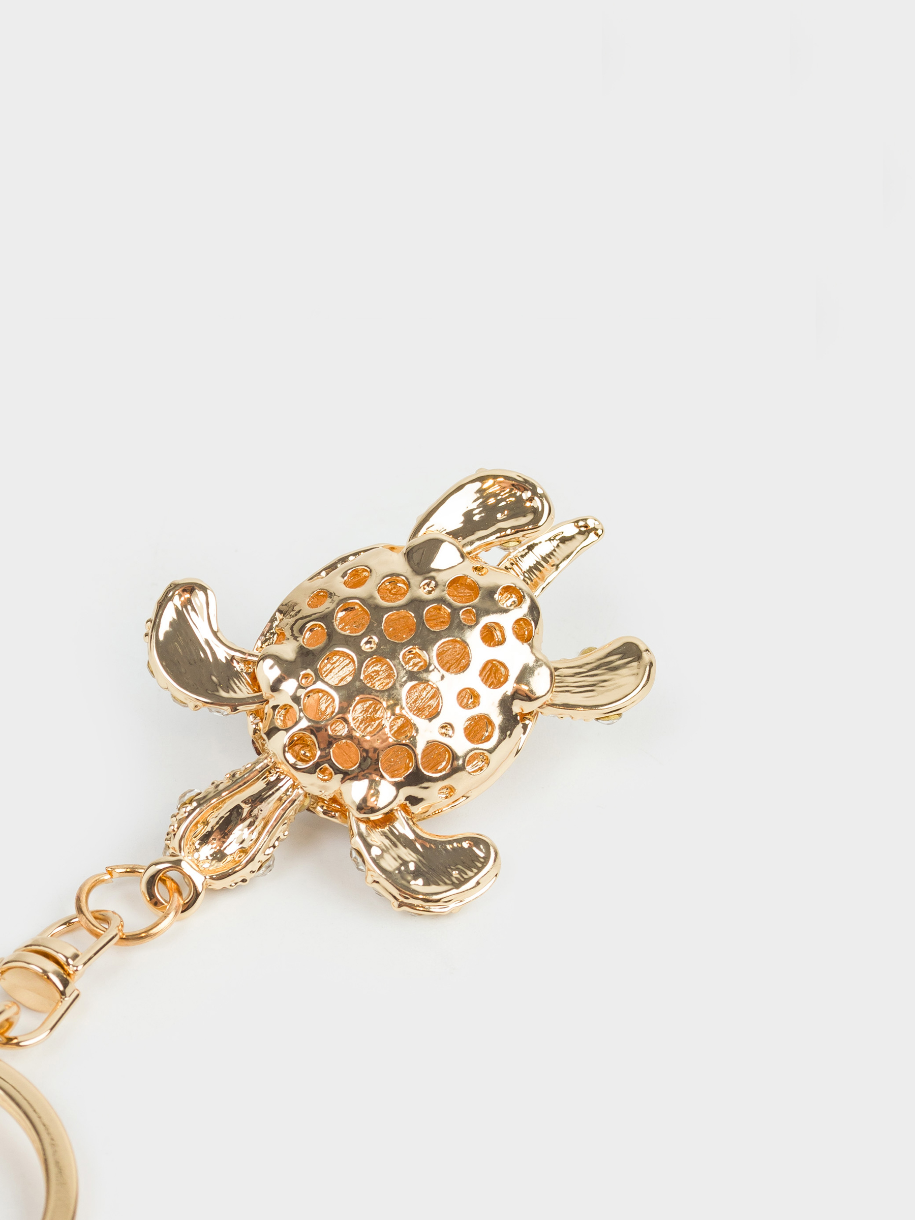 Брелок, 12 см, металл/стразы, золотистый, Черепаха, Keychain crystal, image-4