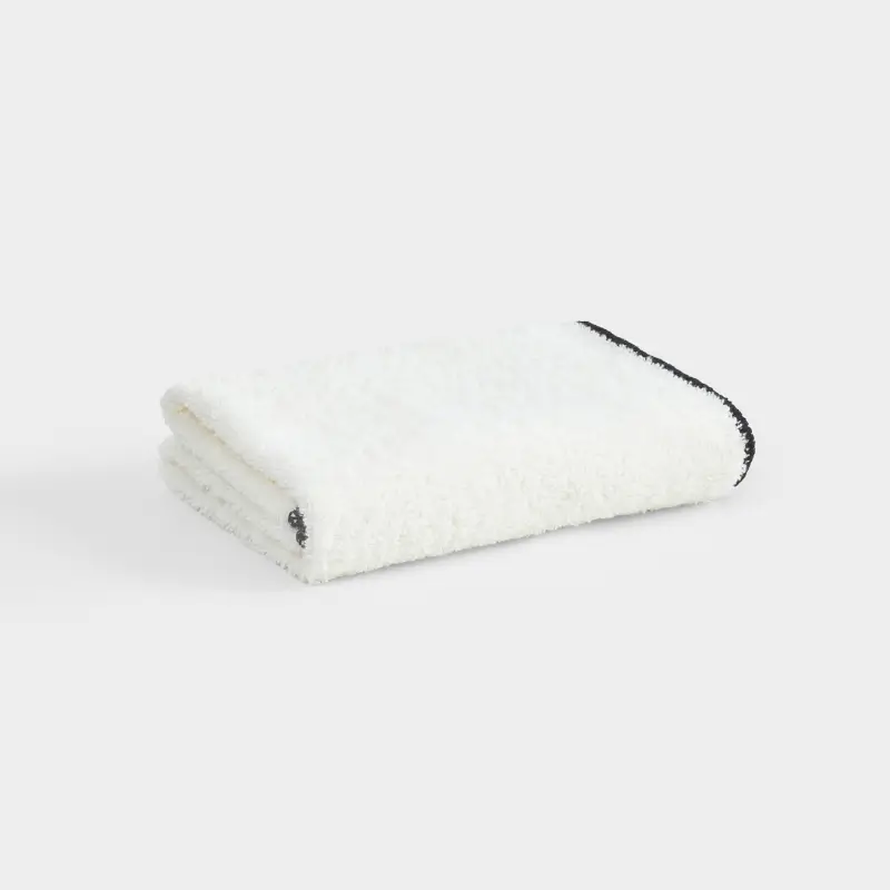 Полотенце, 40х60 см, хлопок, бежевое, Черный кант, Frotte cotton ,image-0
