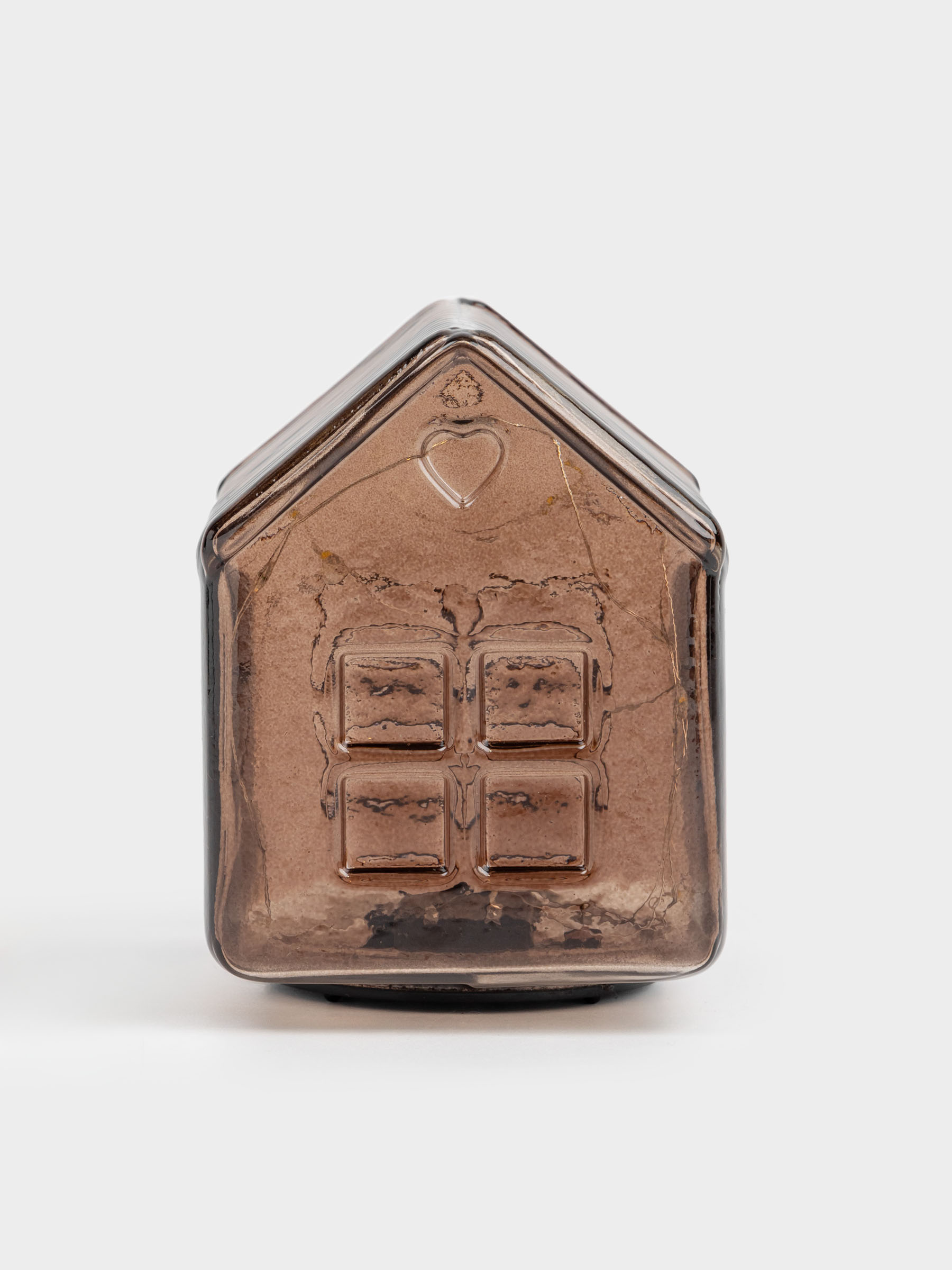 Светильник декоративный, 12х12 см, стекло, коричневый, Дом, House shape, image-2
