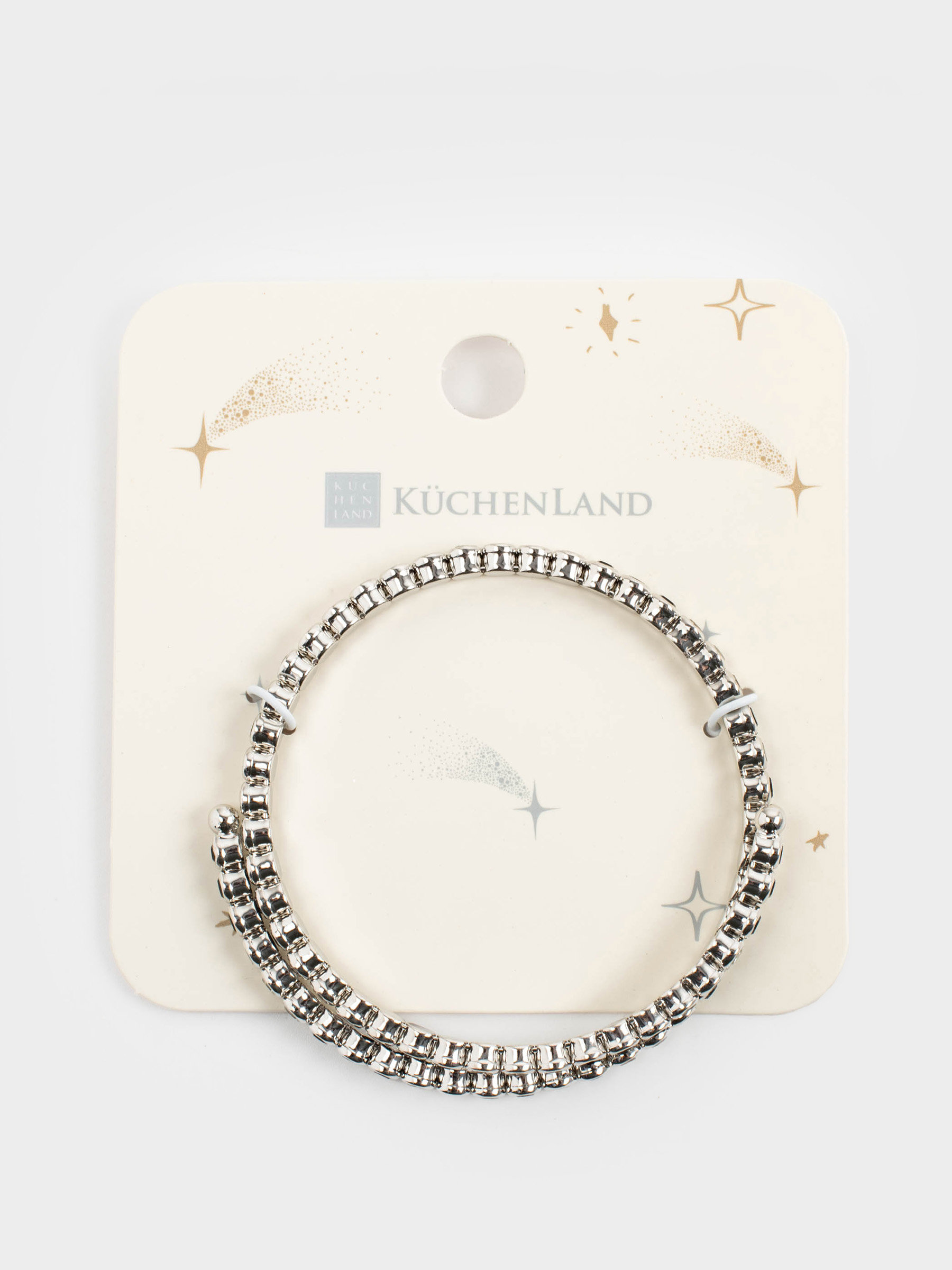Браслет-спираль, 20 см, металл/стразы, зелено-серебристый, Кристаллы, Jewelry, image-3
