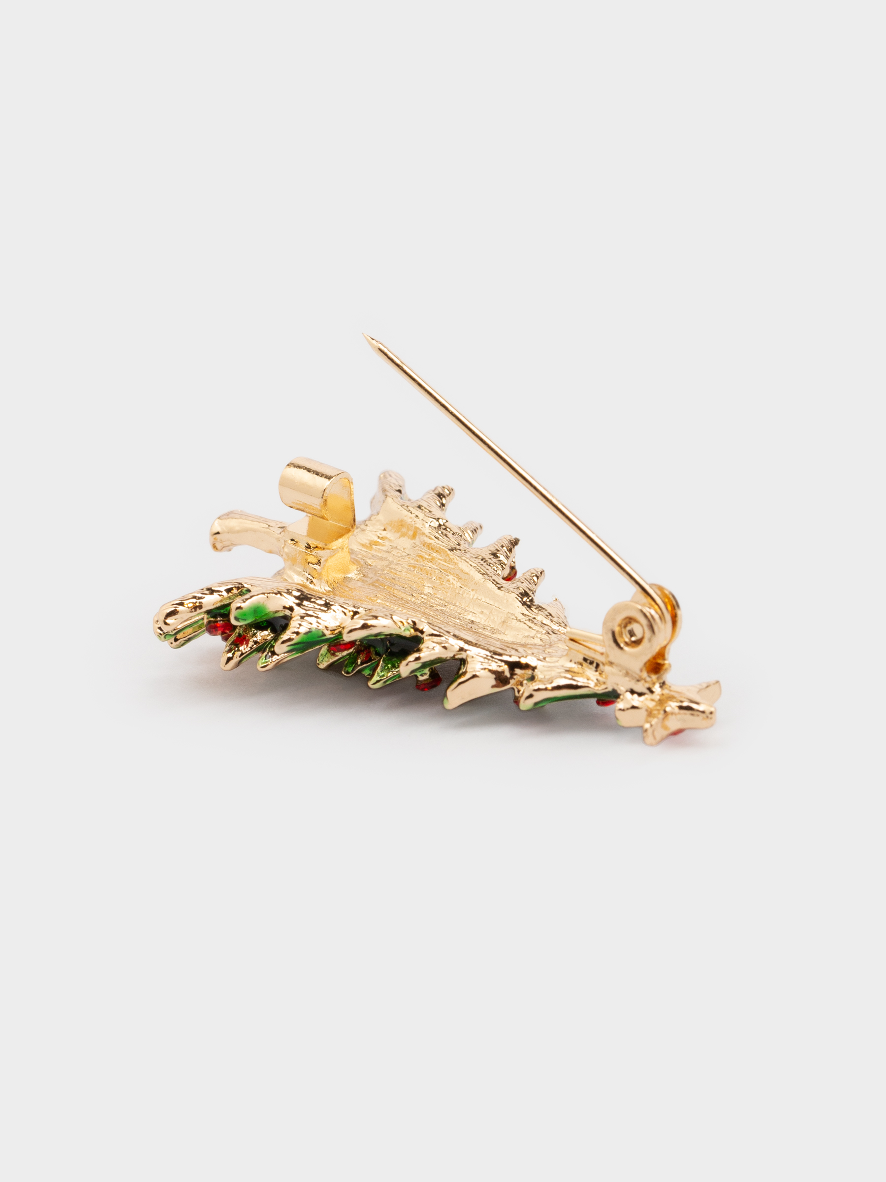 Танамоншақ, 4 см, металл/страздар, жасыл, Шырша, Jewelry christmas, image-2