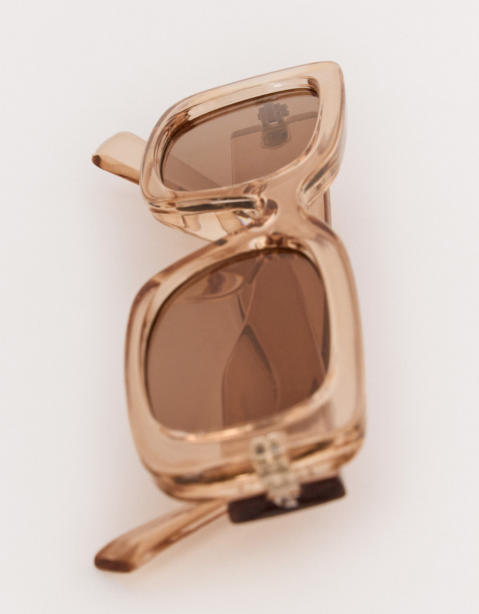 Очки солнцезащитные, пластик, прямоугольные, коричневые, Eyewear, image-2