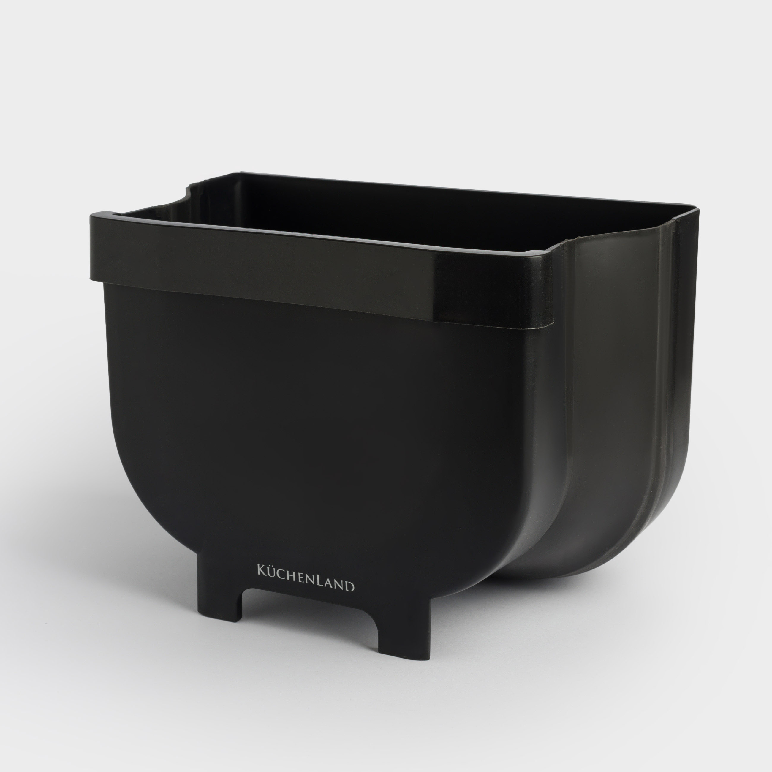 Ведро для мусора, 4 л, складное, подвесное, пластик/резина, черное, Foldaway black, image-4
