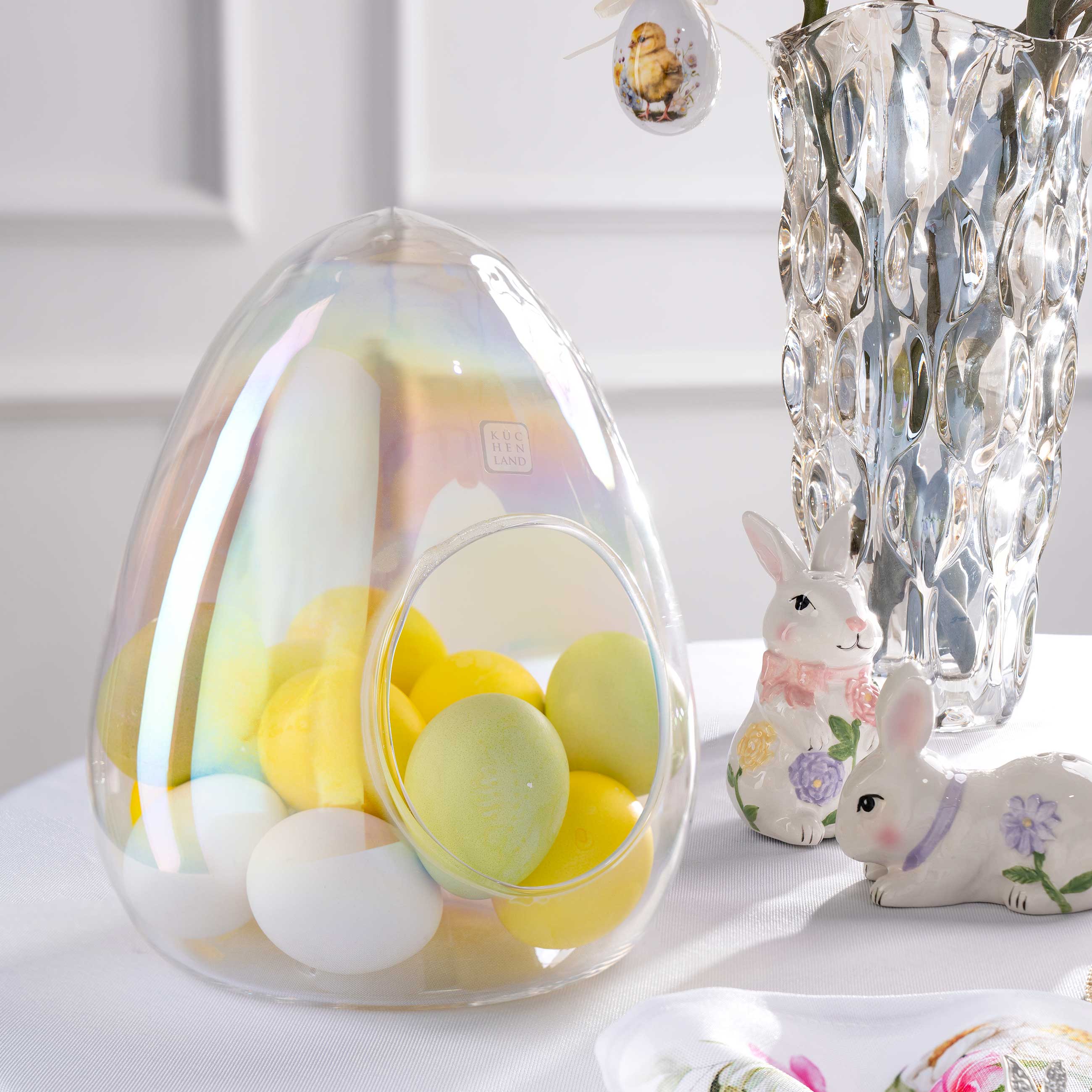 Конфетница, 17х23 см, стекло, перламутр, Яйцо, Clear polar, image-7
