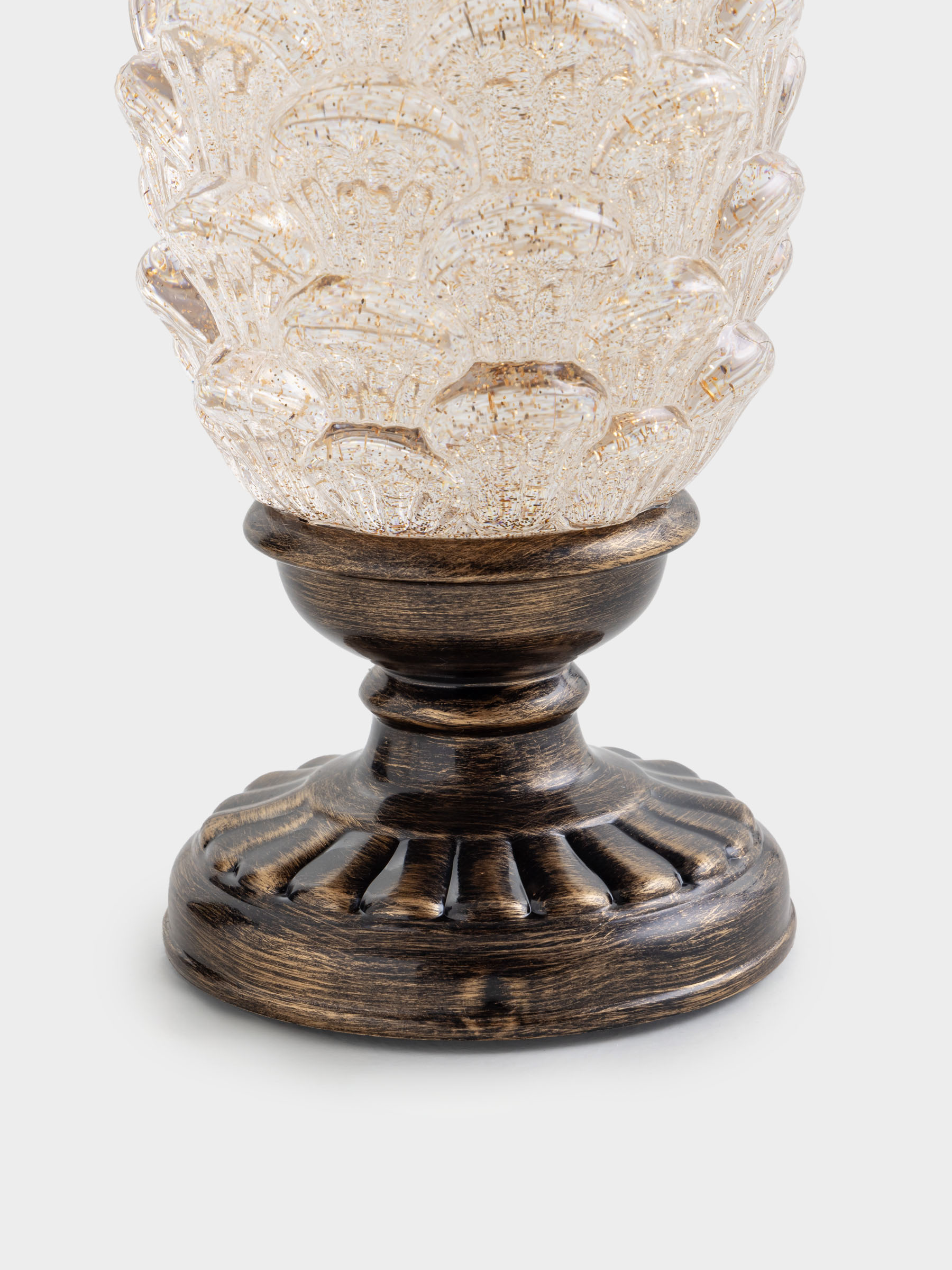 Қар шамы, 28 см, жарықтандырылған, акрил, қола, Шырша бүршігі, Bronze style, image-2