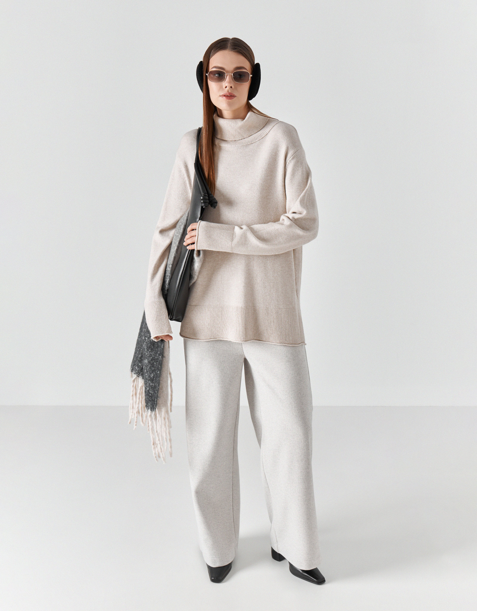 Әйелдер шарфы, 180x50 см, полиэстер, сұр-сарғылт-қоңыр, Loop, image-9