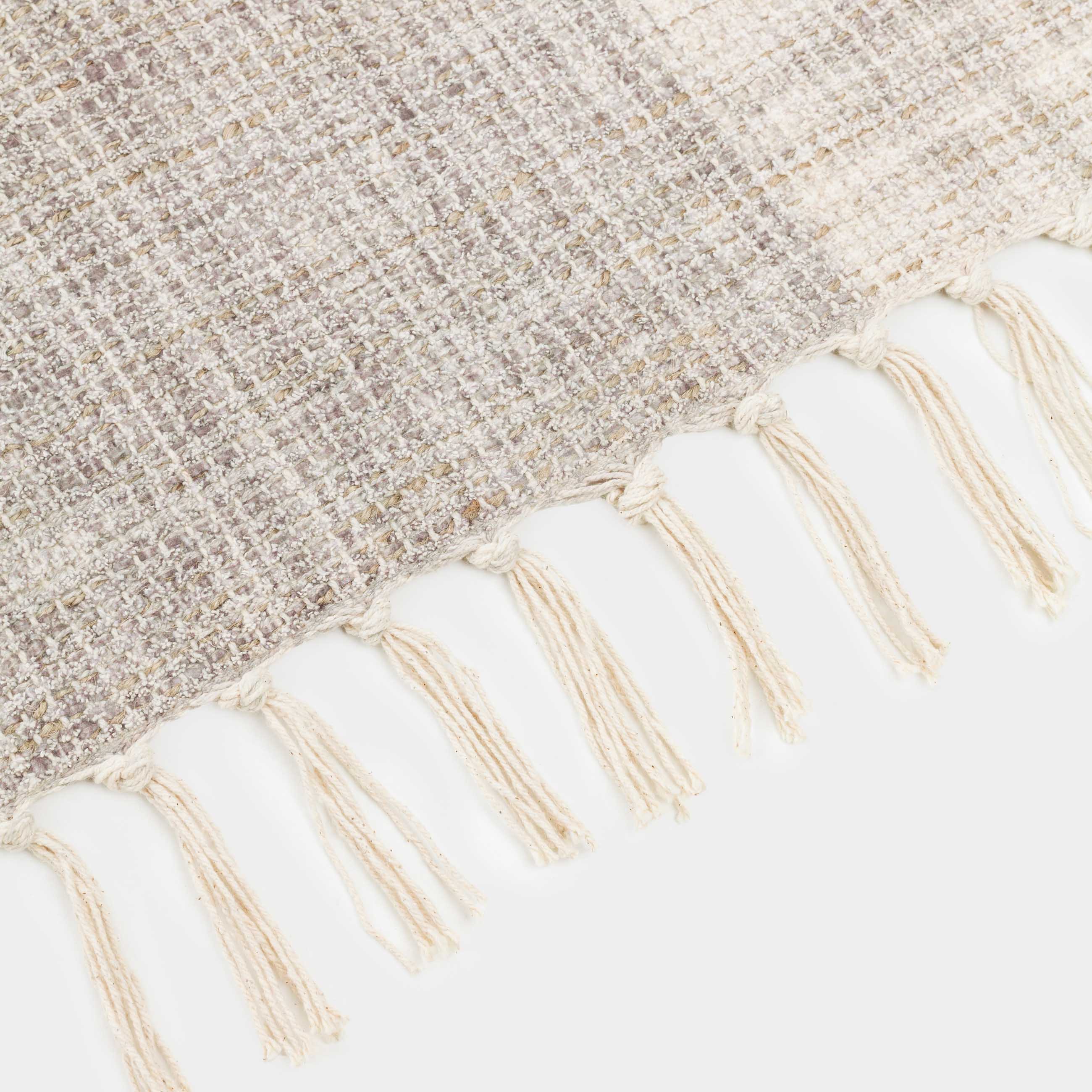 Кілем, 150х200 см, шашағы бар, мақта/джут/полиэстер, сарғылт-қоңыр, Реферат, image-3