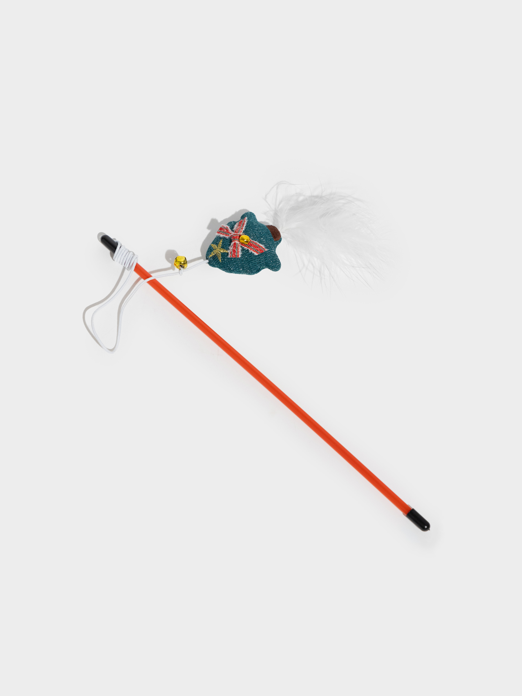 Мысықтарға арналған қармақ ойыншық, 90 см, қоңырауы бар, пластик/полиэстер, Шырша, Christmas pet, image-1