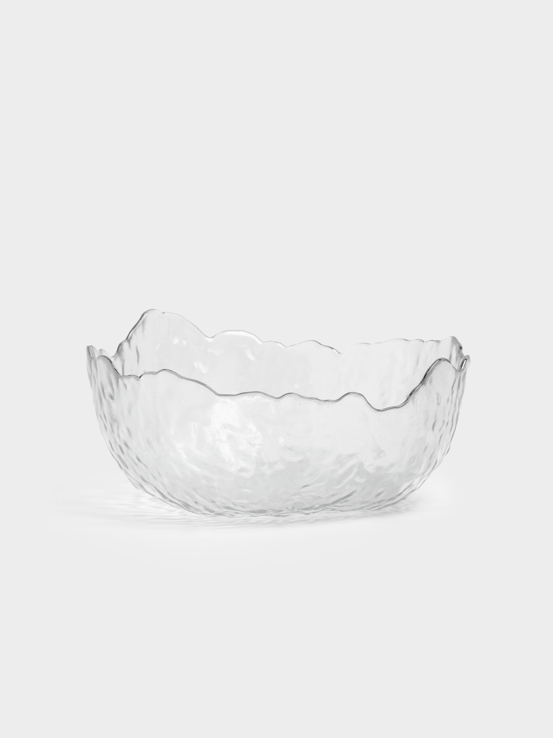 Салатник, 17х7 см, 700 мл, стекло, с серебристым кантом, Nautilus silver, image-1