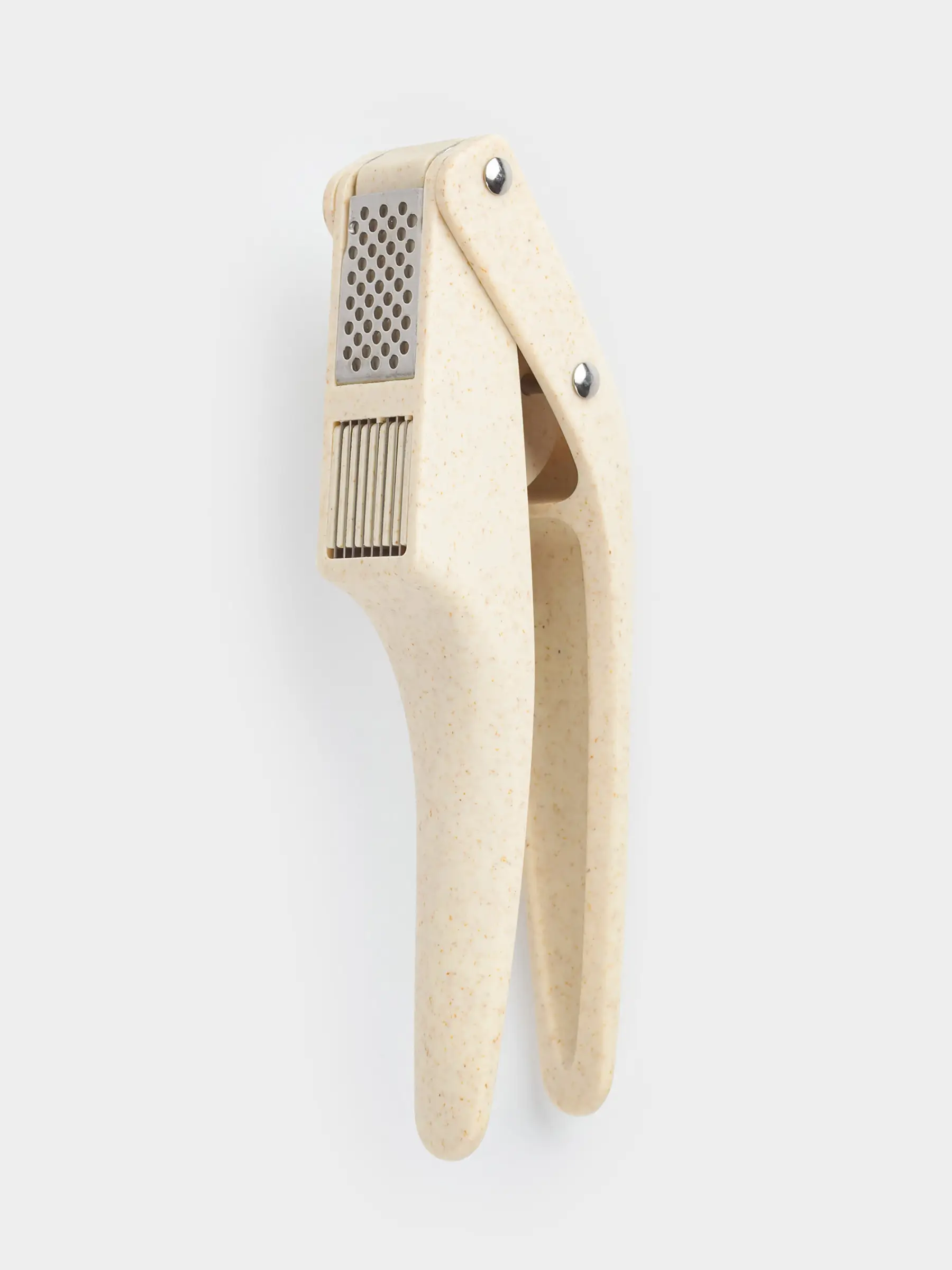 Сарымсаққа арналған пресс, 19 см, 2-і 1-де, пластик/болат, сарғылт-қоңыр, дақты, Soft speckled