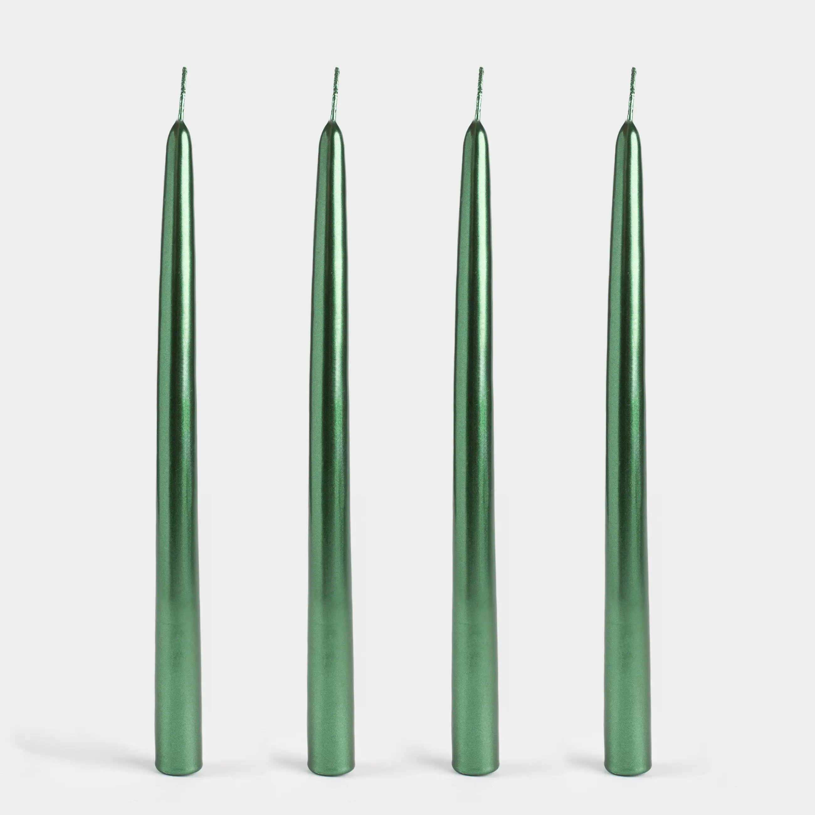 Свеча, 25 см, 4 шт, тонкая, зеленая, Vivid candle
