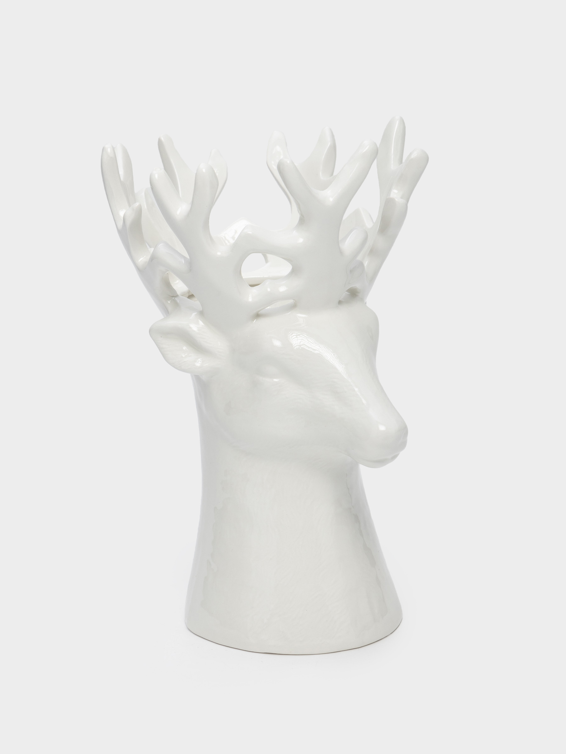 Ваза для цветов, 21 см, декоративная, керамика, белая, Олень, Forest deers, image-1