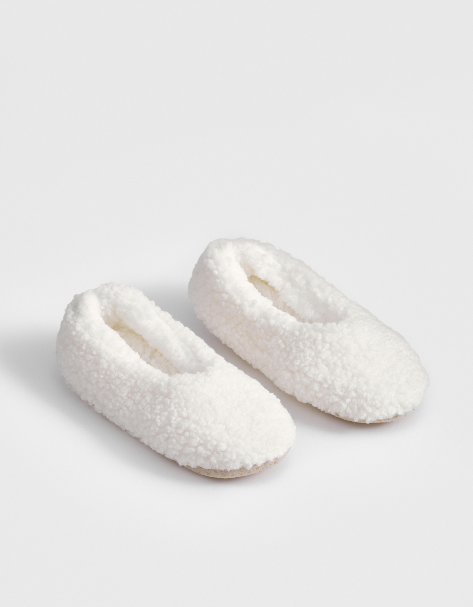 Тапочки-носки женские, домашние, искусственный мех/шерпа, молочные, Cozy plush, image-4