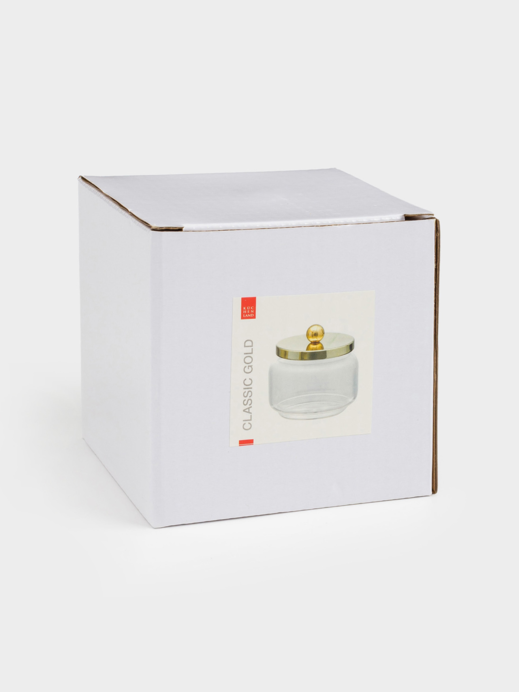 Емкость для хранения, 9х9 см, 300 мл, стекло/металл, золотистая, Classic gold, image-5