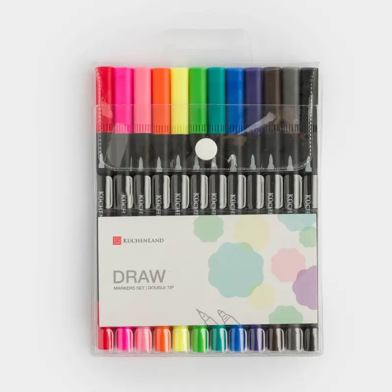 Набор маркеров, 12 шт, двойные, полипропилен, Draw ,image-0
