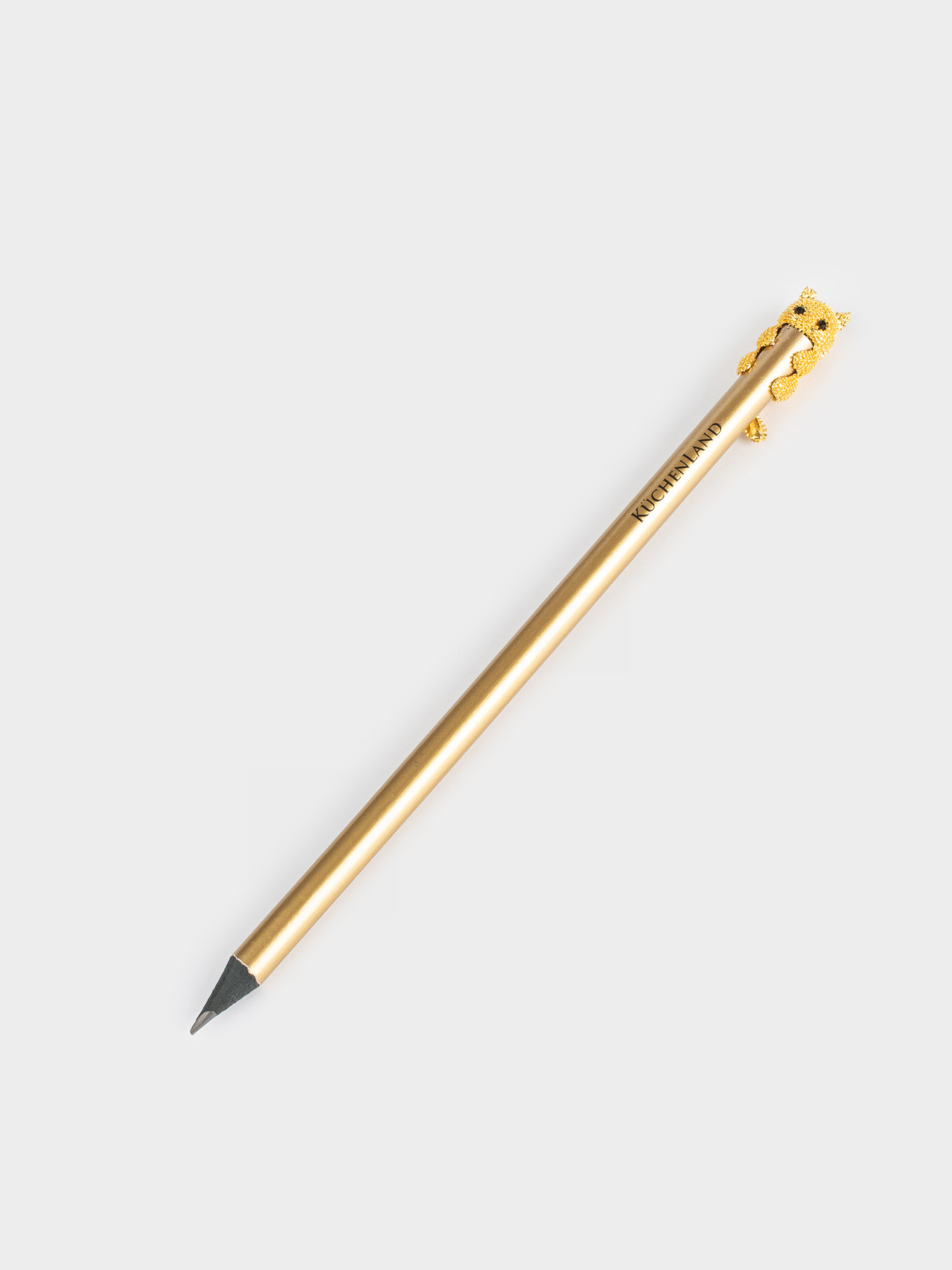Қарындаш, 18 см, қара графит, пішінмен, алтын, Мысық, Draw, image-2
