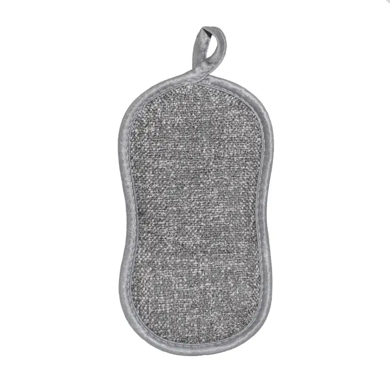 Ыдыс жууға арналған Губка, 19х10 см, екі жақты, микрофибра, сұр, Clean ,image-0
