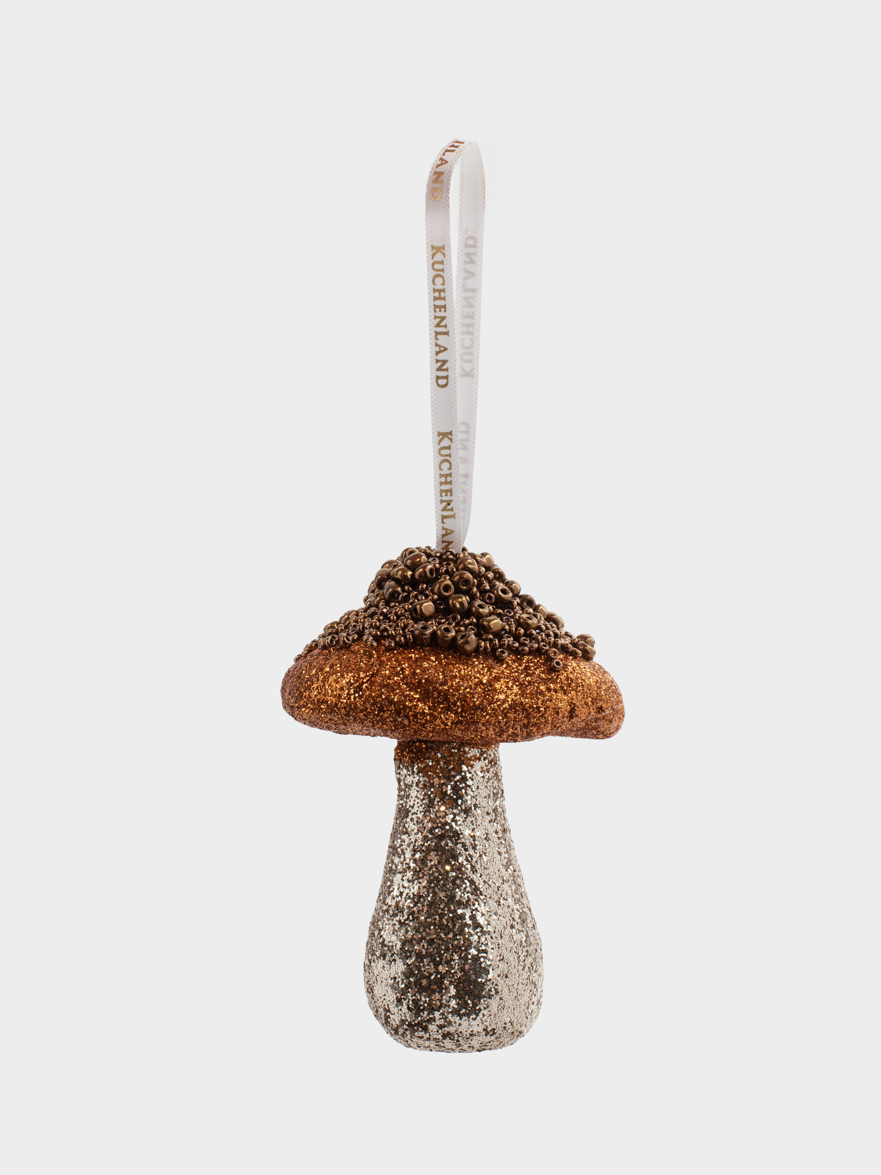 Игрушка елочная, 10 см, полиэстер, коричневая, Гриб, Figure sparkle, image-3