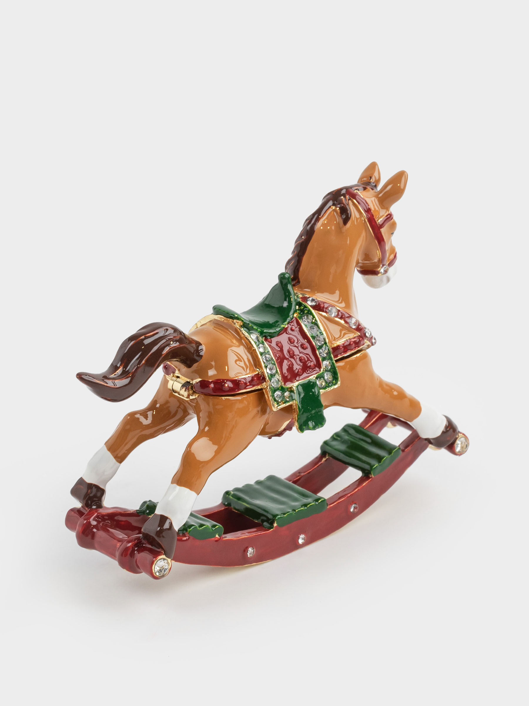 Қобдиша, 10х8 см, металл, сүт түстес, Жылқы, Antique horse, image-3
