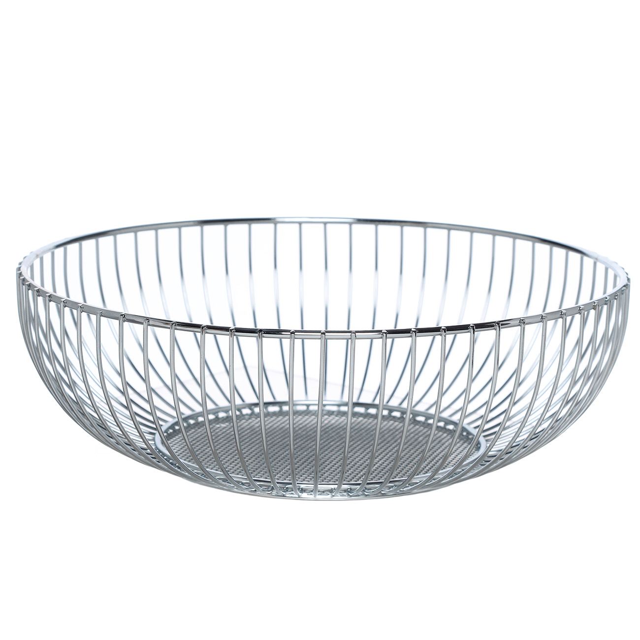 Корзина для фруктов, 25 см, металл, серебристая, Twist silver, image-0
