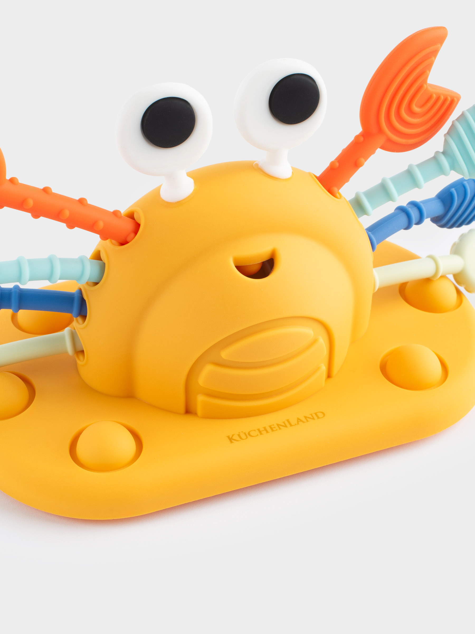 Игрушка развивающая, 22х11 см, силикон, оранжевая, Краб-тянучка, Kiddy, image-2