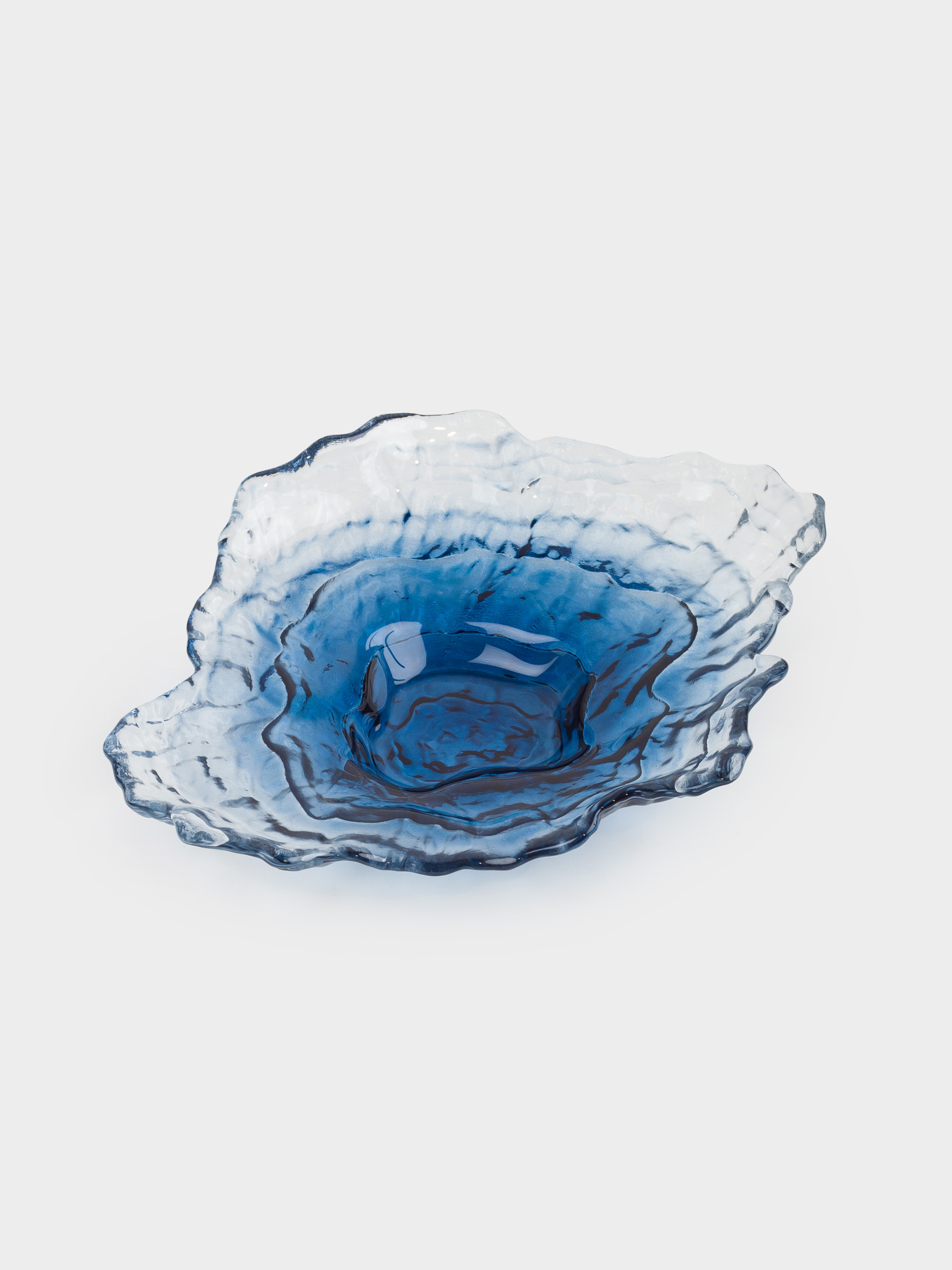 Ваза для фруктов, 23х17 см, стекло, синий градиент, Устрица, Shellfish gradient, image-2