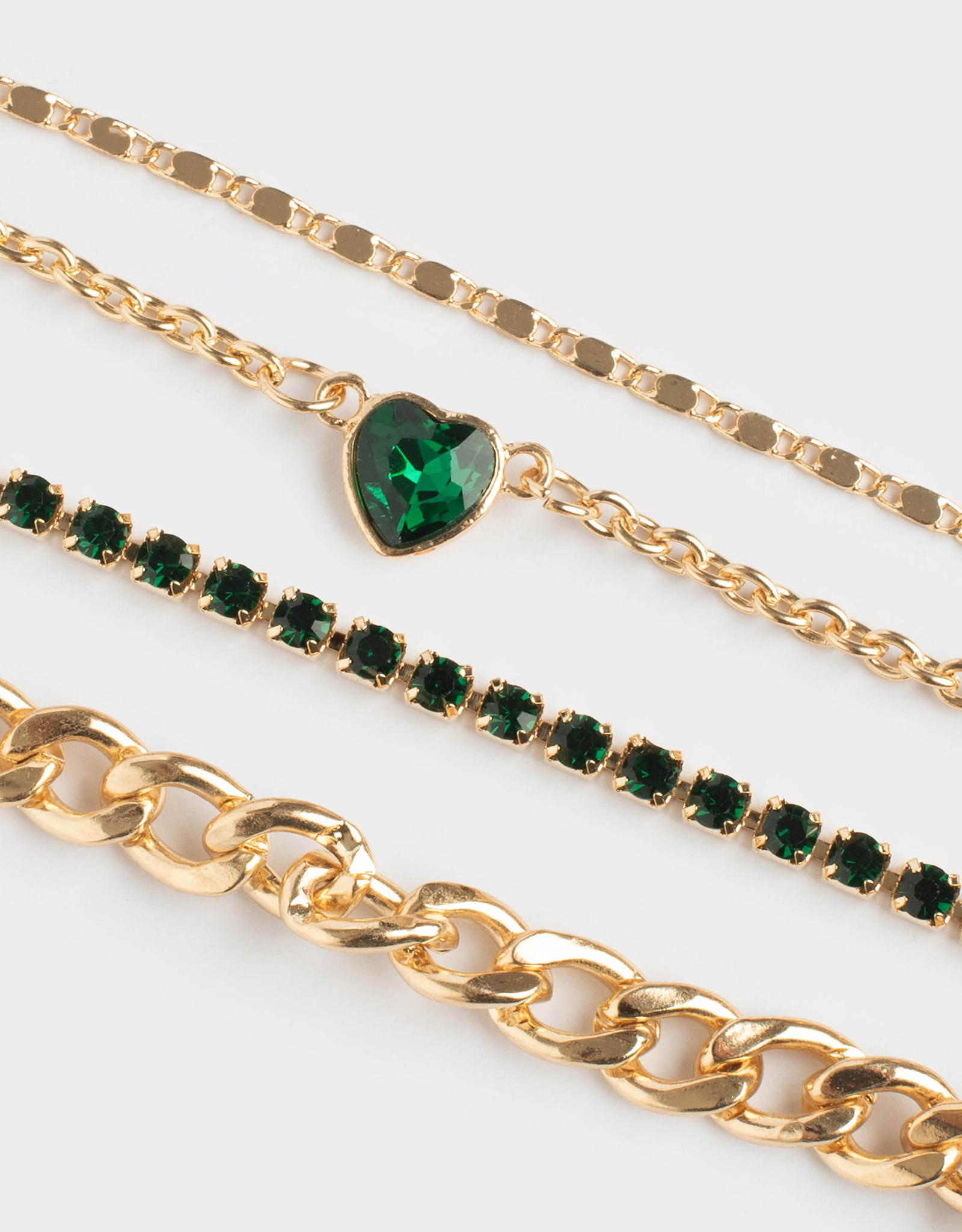 Набор браслетов, 21 см, 3 шт, металл, золотистый, Сердце, Jewelry, image-5