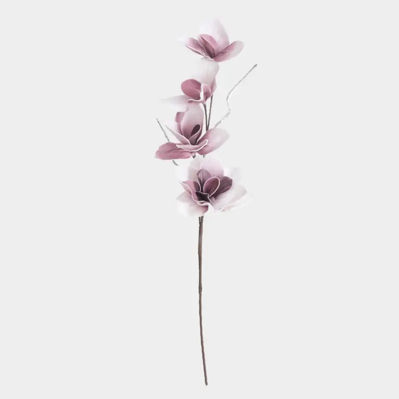 Ветка декоративная, 90 см, пластик/пенопласт, Розовая магнолия, Magnolia ,image-0
