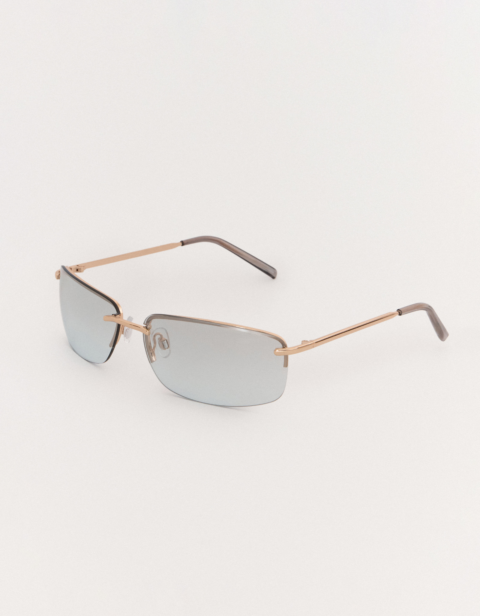 Очки солнцезащитные, металл/пластик, прямоугольные, серебристые, Eyewear, image-1