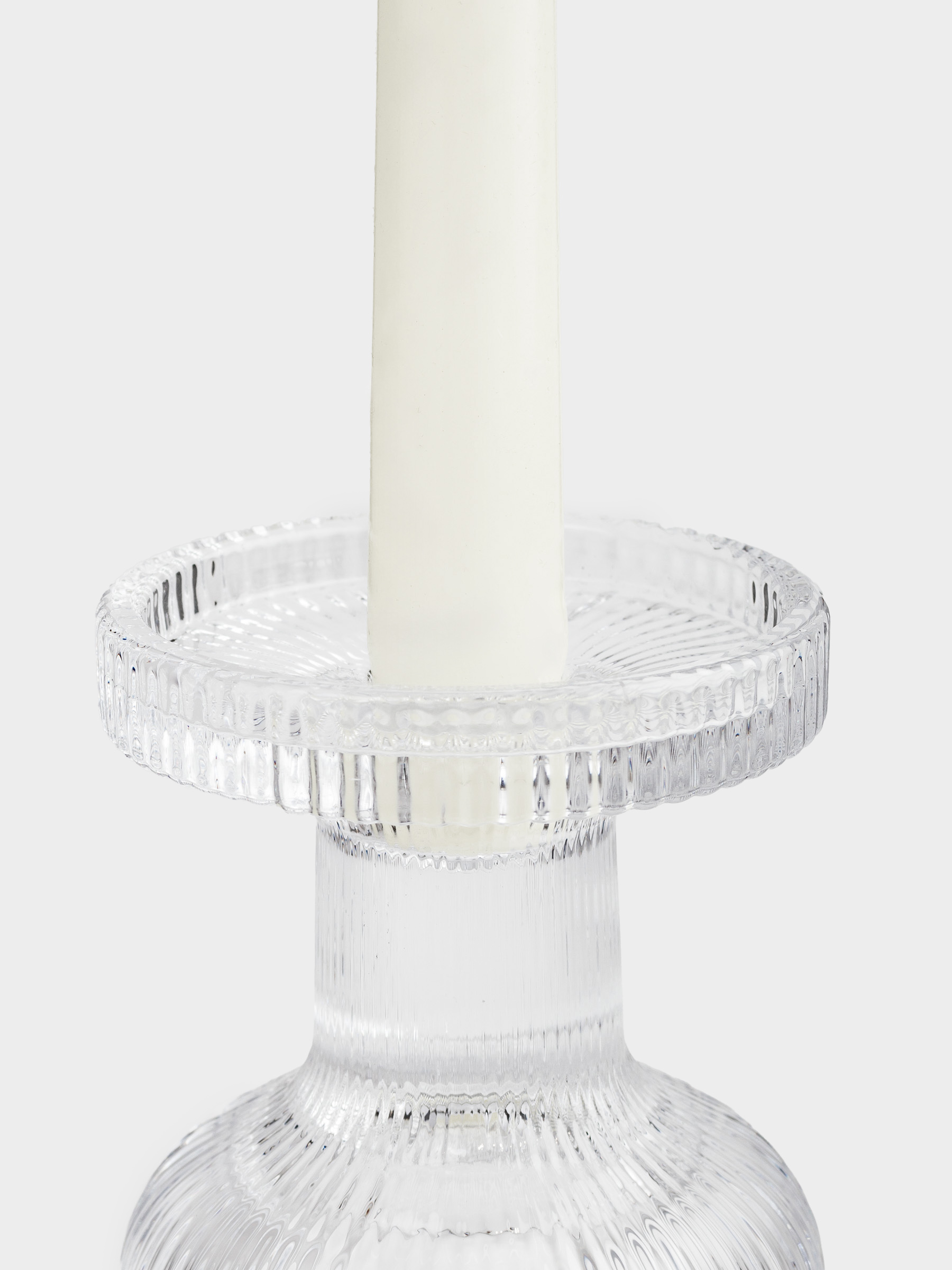 Шам ұстағыш, 11 см, жұқа/цилиндрлік шамға арналған, сабақты, шыны, Ribedic, image-6