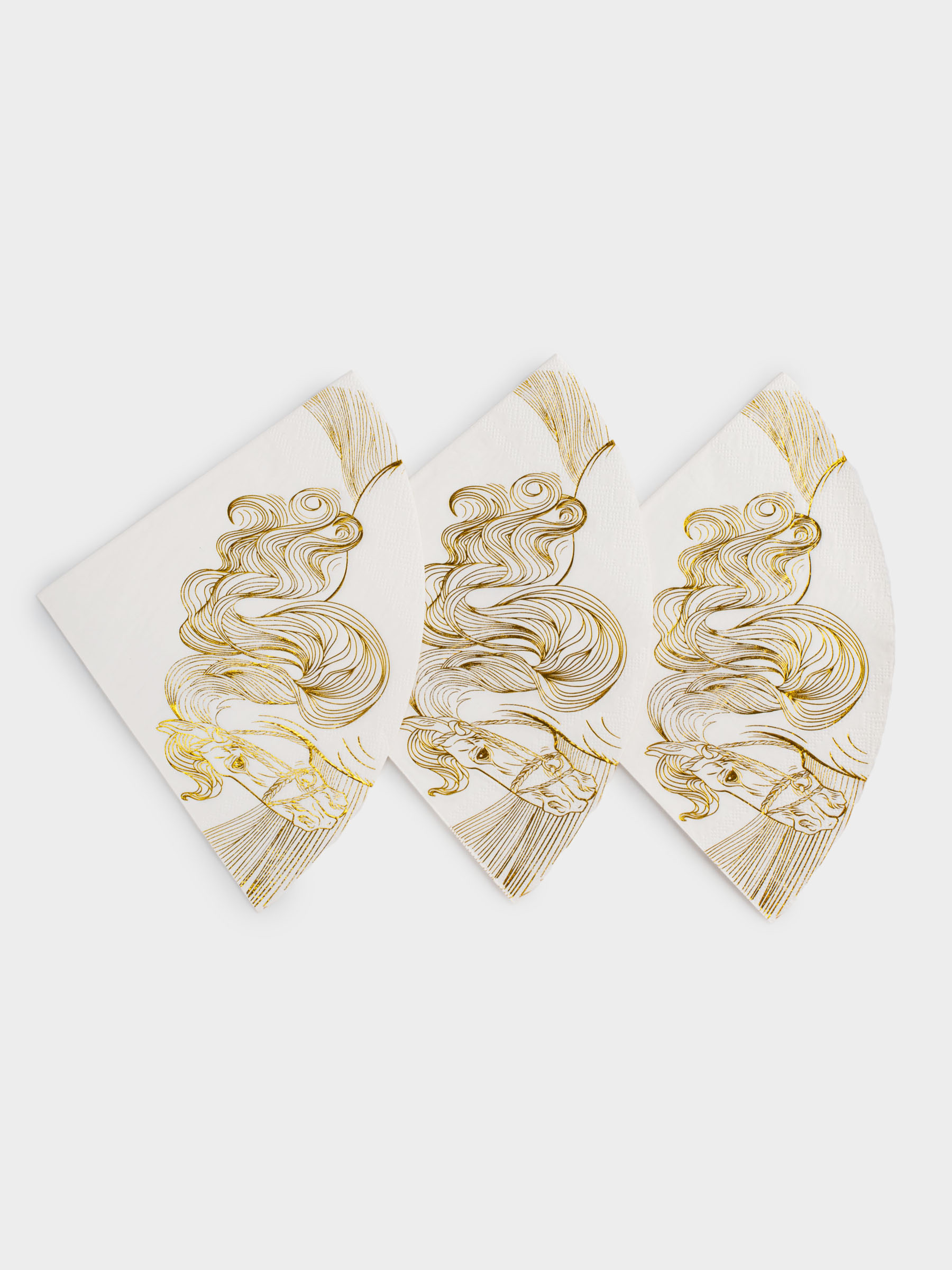 Қағаз майлықтар, 33 см, 20 дана, дөңгелек, ақ, Алтын жылқы, Horse gold, image-2