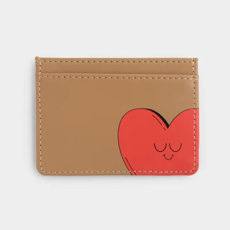 Картхолдер, 10х7 см, полиуретан, коричневый, Сердце, Heart accessory ,image-0