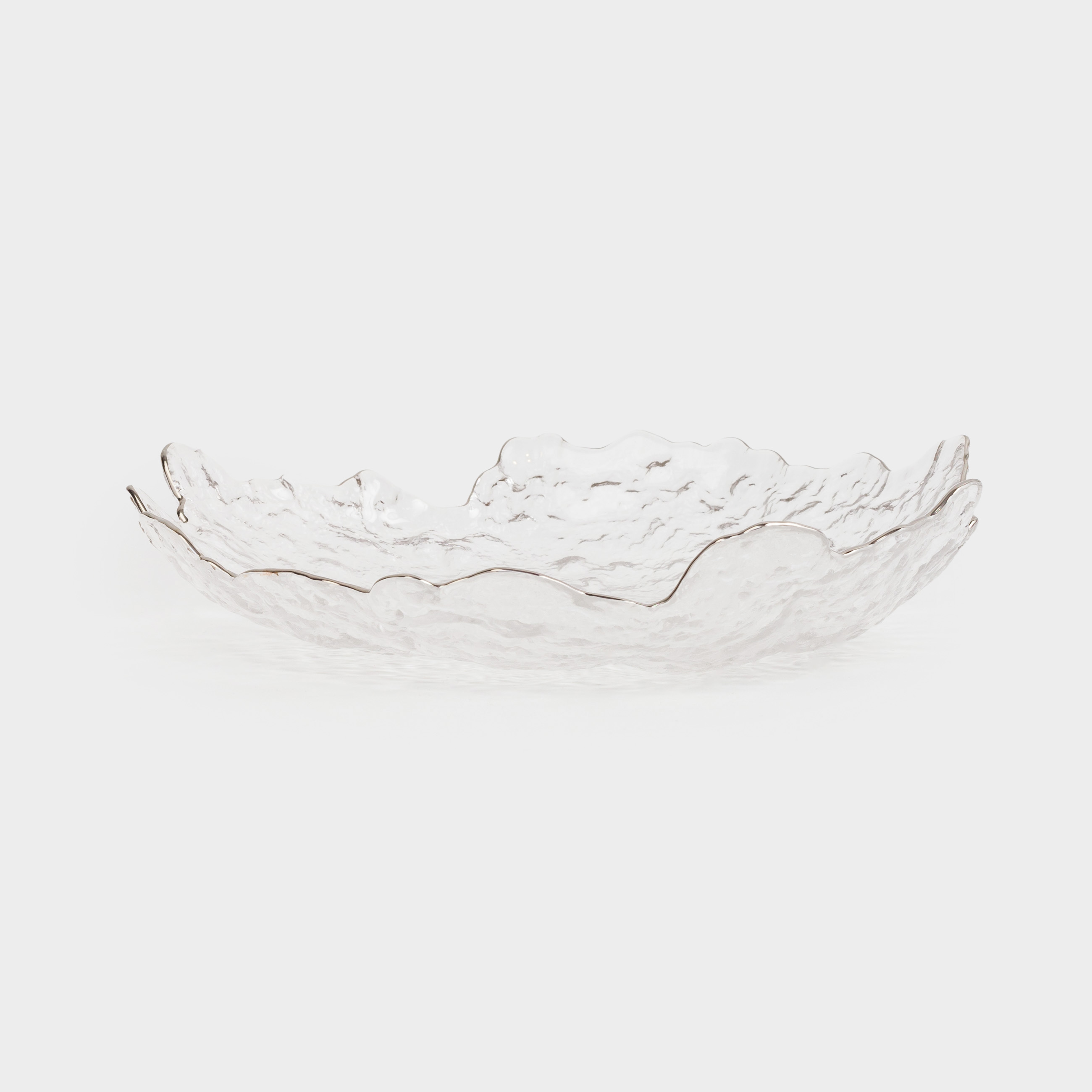 Блюдо, 25 см, стекло, с серебристым кантом, Nautilus silver, image-2