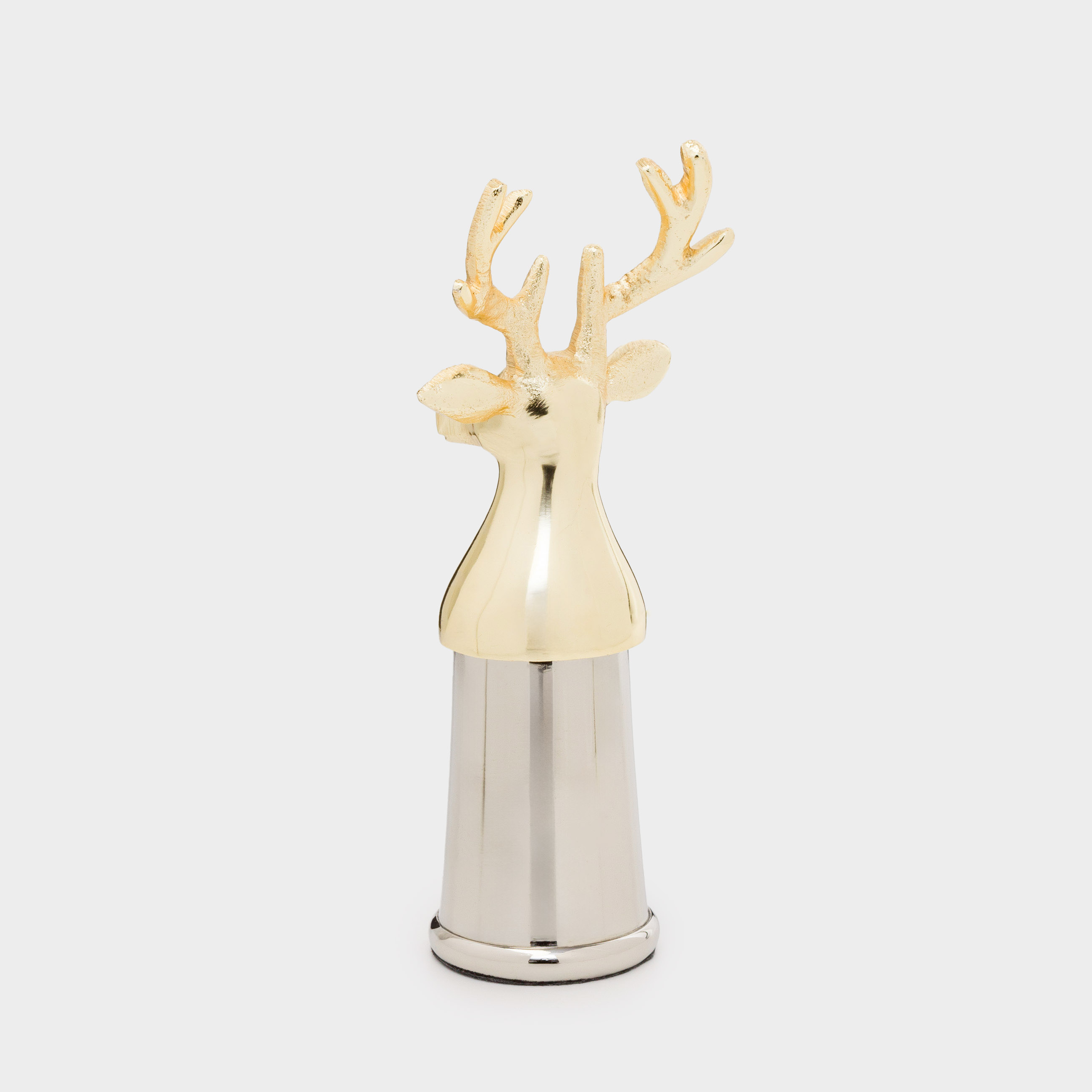 Емкость для соли или перца, 16 см, металл, серебристо-золотистая, Олень, Arctic deer, image-3