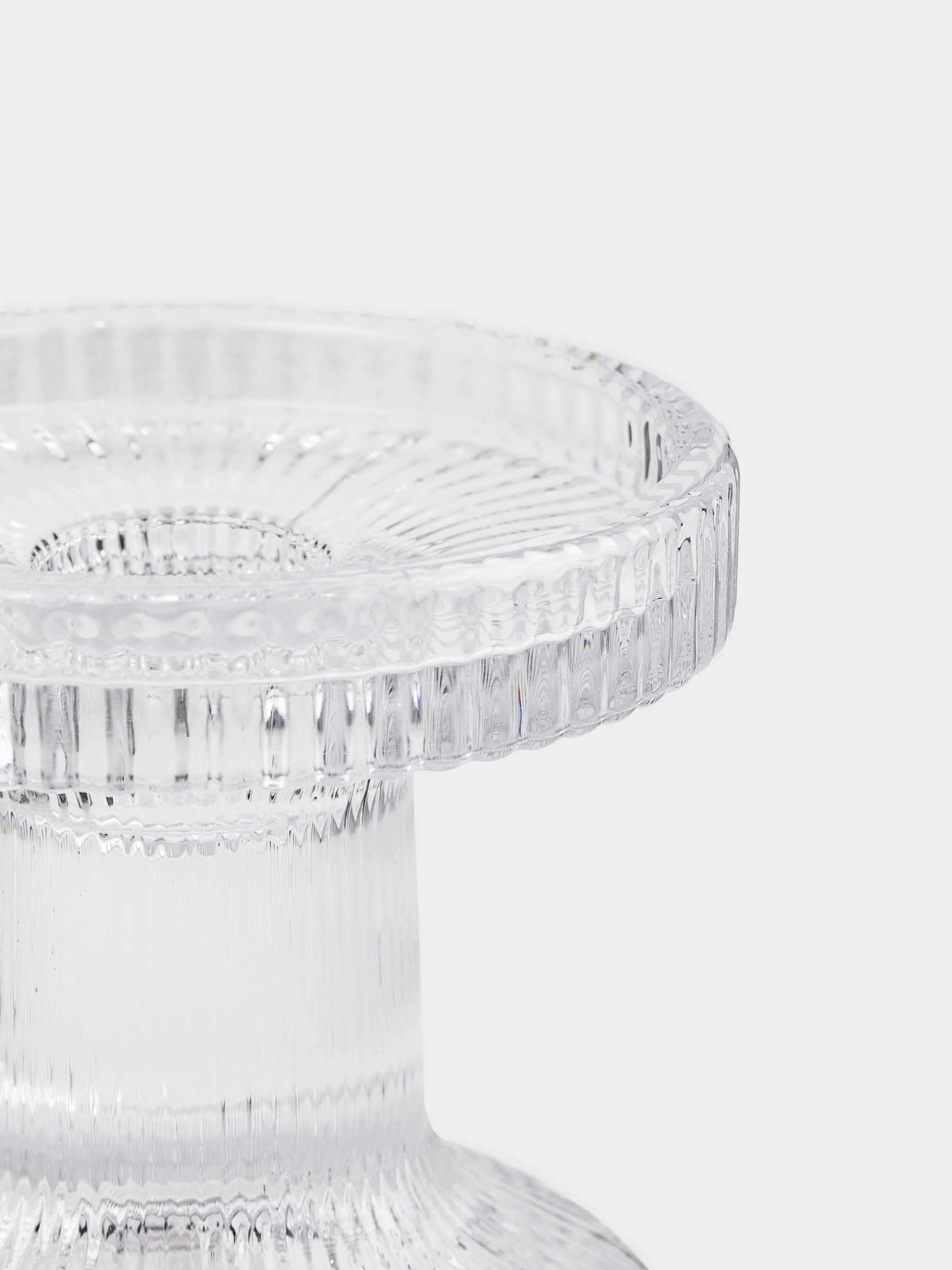 Шам ұстағыш, 11 см, жұқа/цилиндрлік шамға арналған, сабақты, шыны, Ribedic, image-3