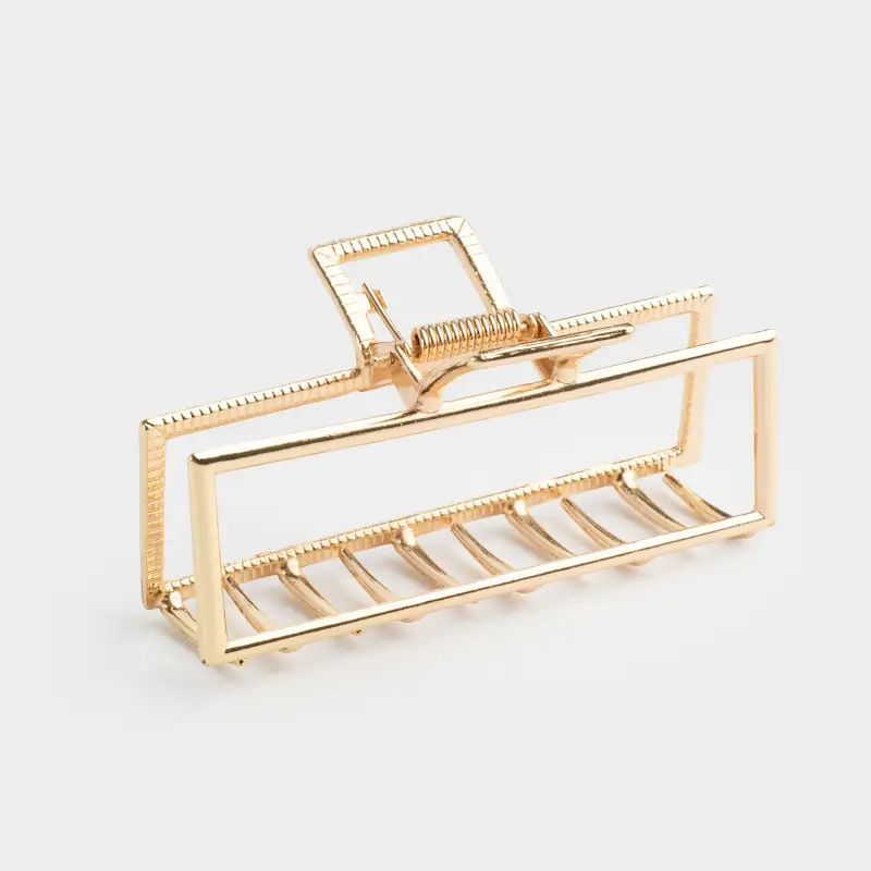 Заколка для волос, 9 см, металл, золотистая, Крабик, Fantastic gold ,image-0