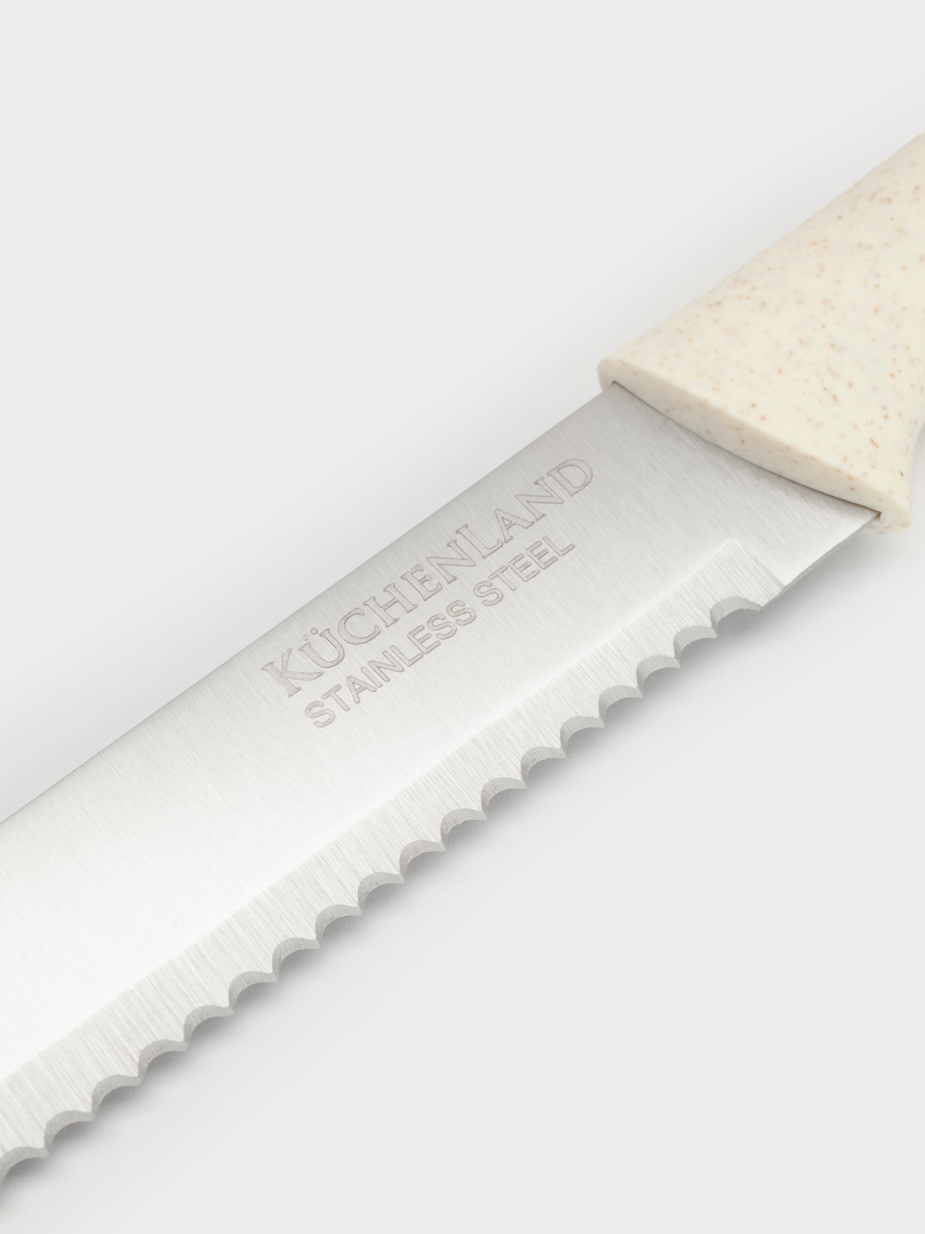 Нож хлебный, 20 см, сталь/пластик, молочный, Speck-light, image-1