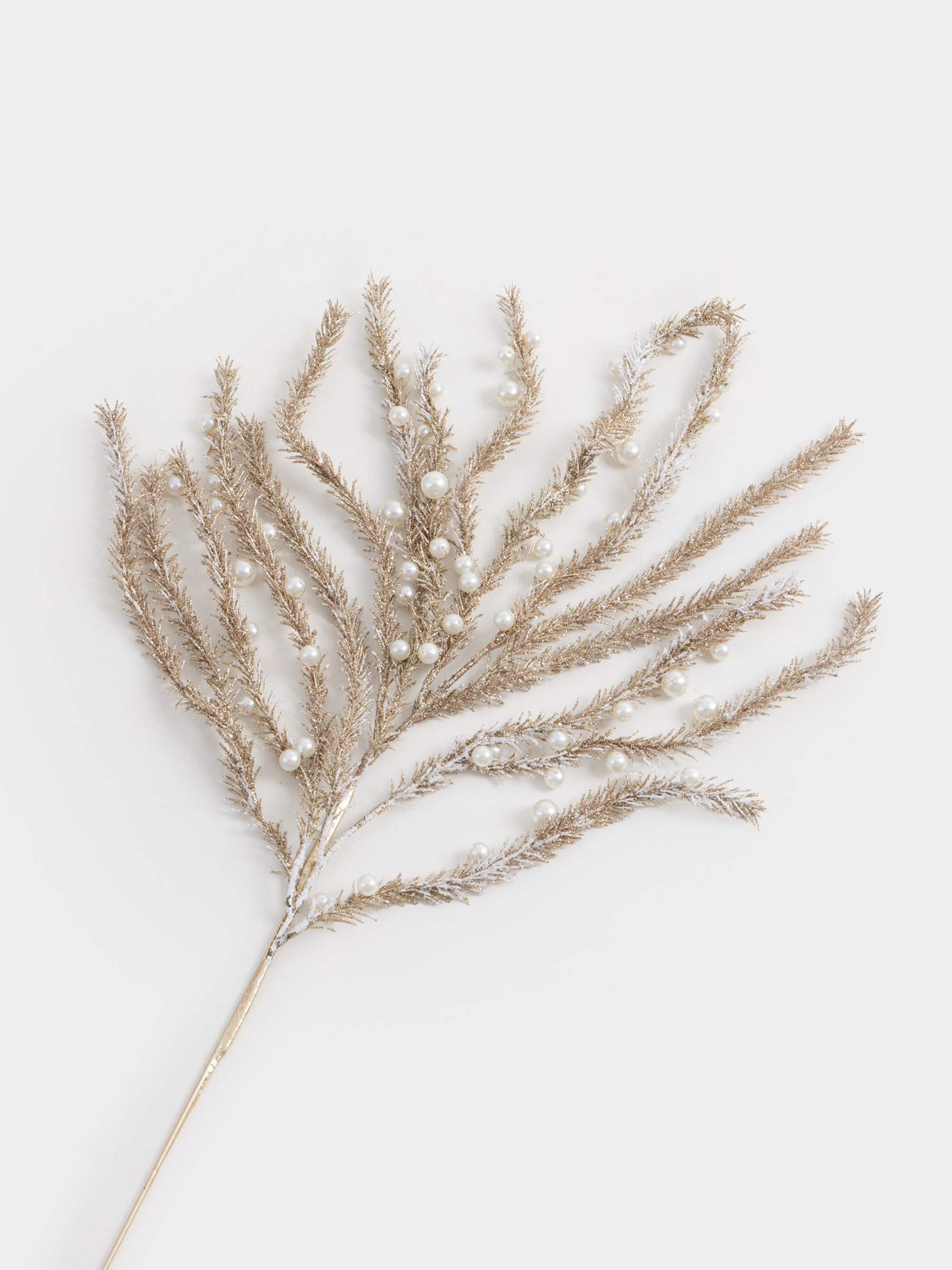 Сәндік бұтақ, 60 см, пластик/металл, Моншақтары бар алтын гүл тәжі, Amarant decor, image-3