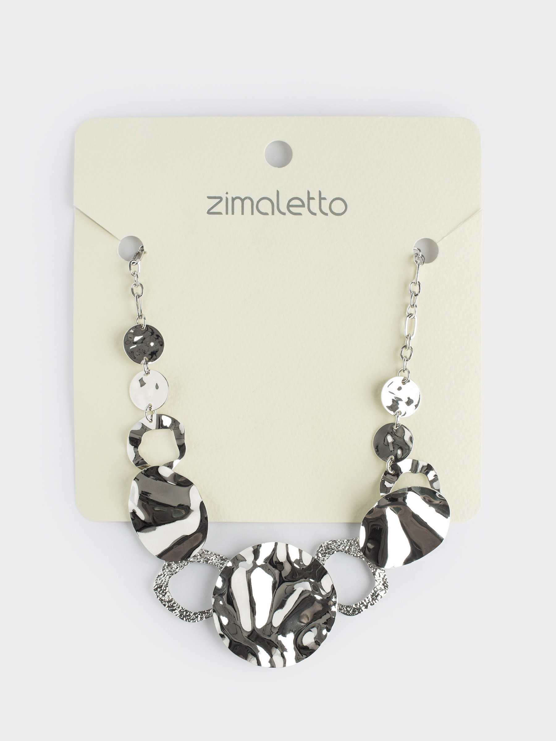 Колье, 52 см, металл, серебристое, Объемные круги, Jewelry, image-5