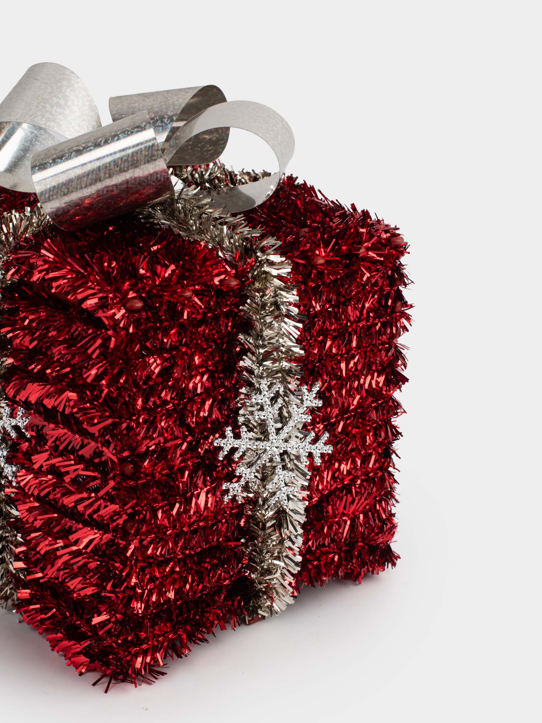 Мүсінше, 15 см, шырша жылтырағы/пластик, қызыл, Сыйлық, Tinsel decor, image-4