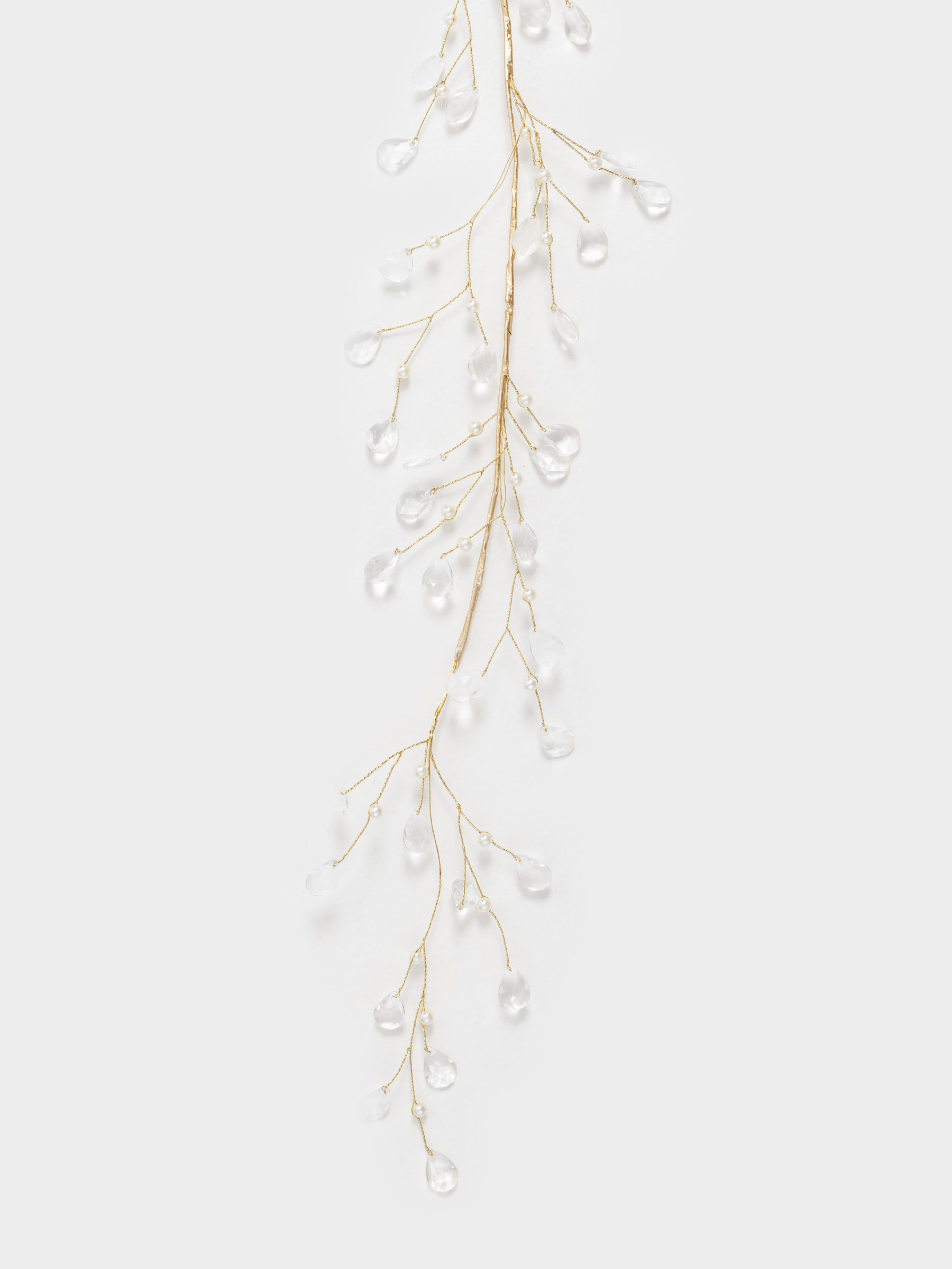 Сәндік бұтақ-гирлянд, 1,2 м, акрил/металл, Күміс кристалдар, Crystal decor, image-1