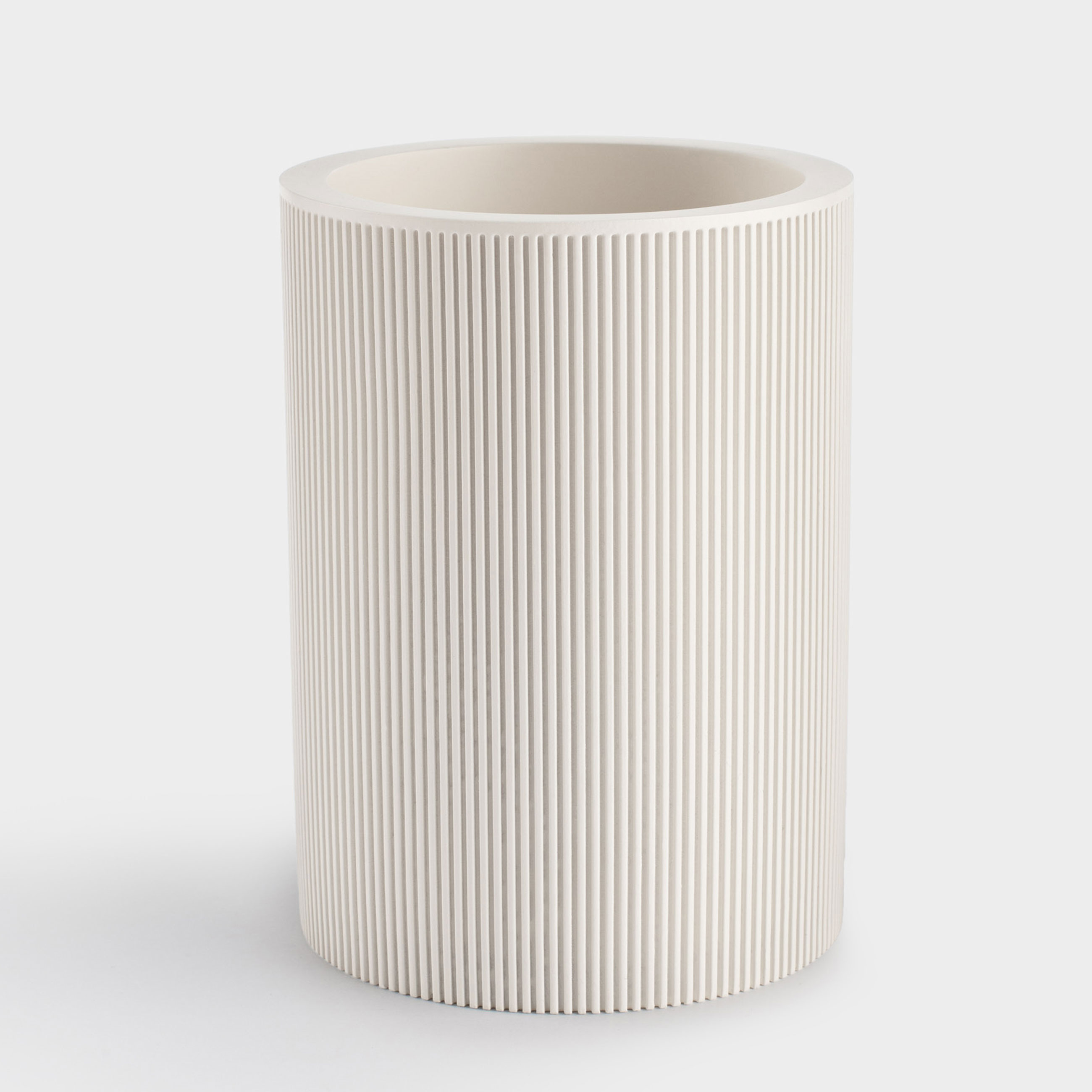 Жуынатын бөлмеге арналған стақан, 10 см, полирезин, сүт түстес, White stripes
