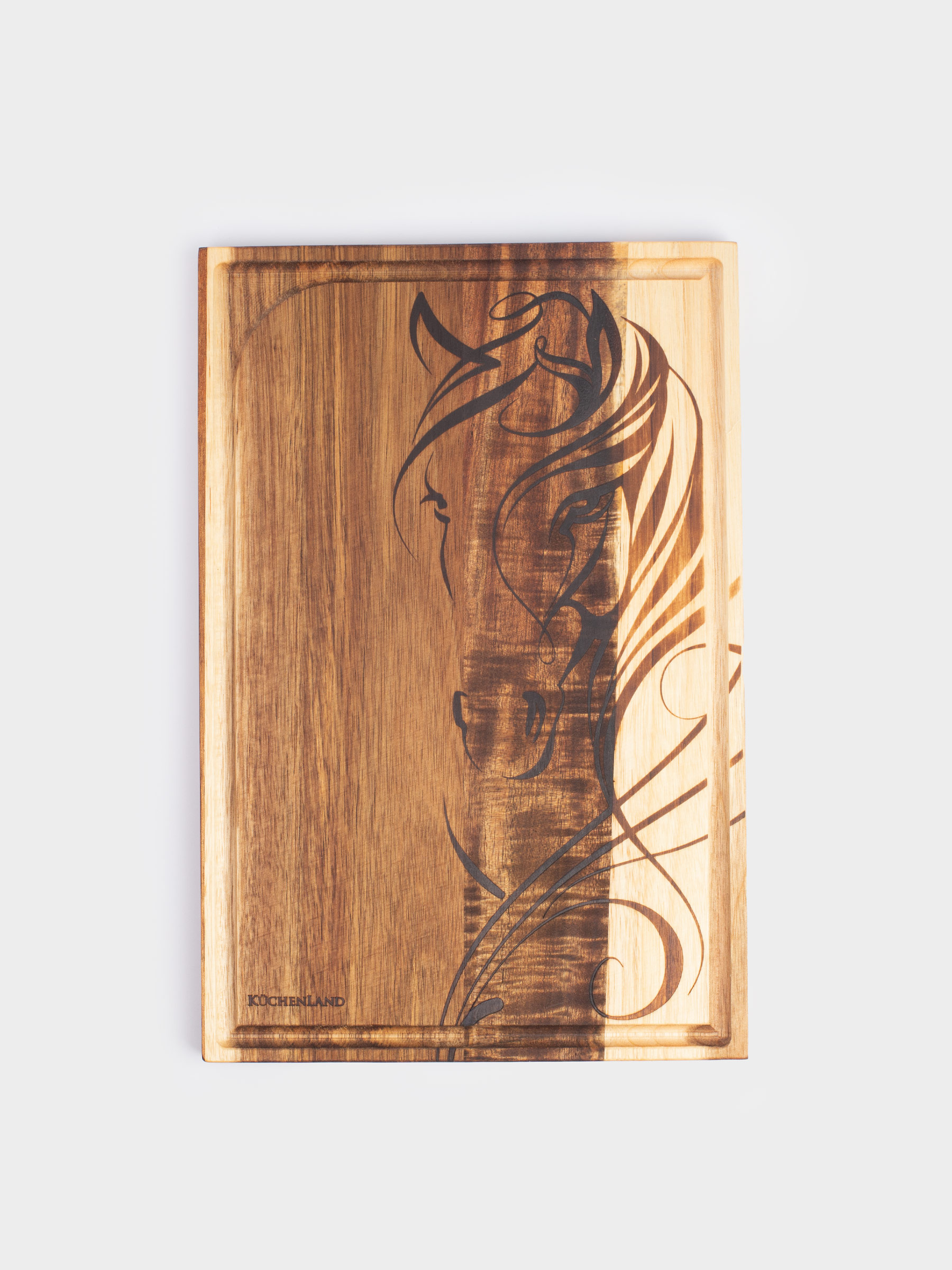 Кесу тақтасы, 30х20 см, бамбук, тікбұрыш, Жылқы, Bamboo, image-0