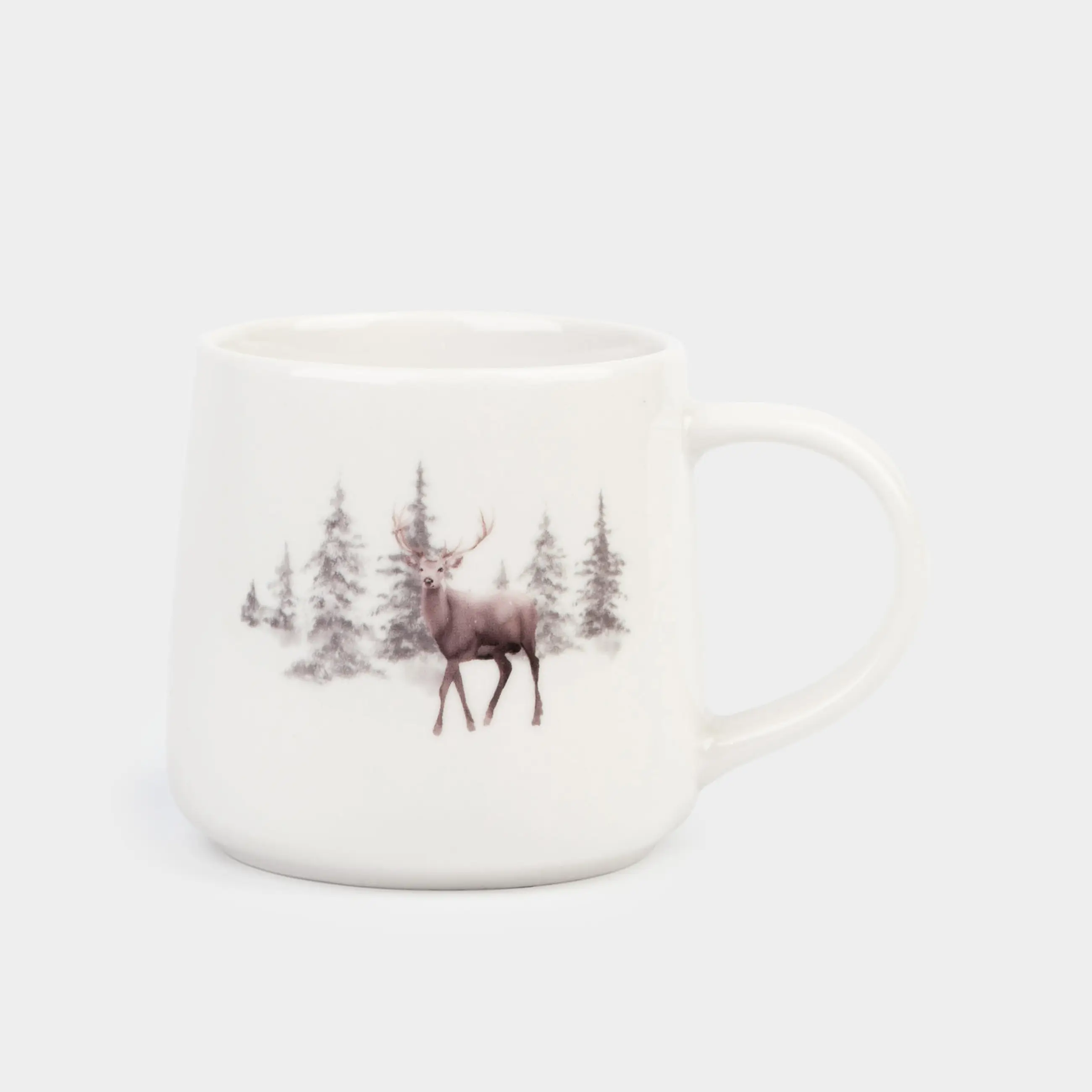Саптыаяқ, 400 мл, фарфор N, ақ, Қарлы ормандағы бұғы, Woodland Story